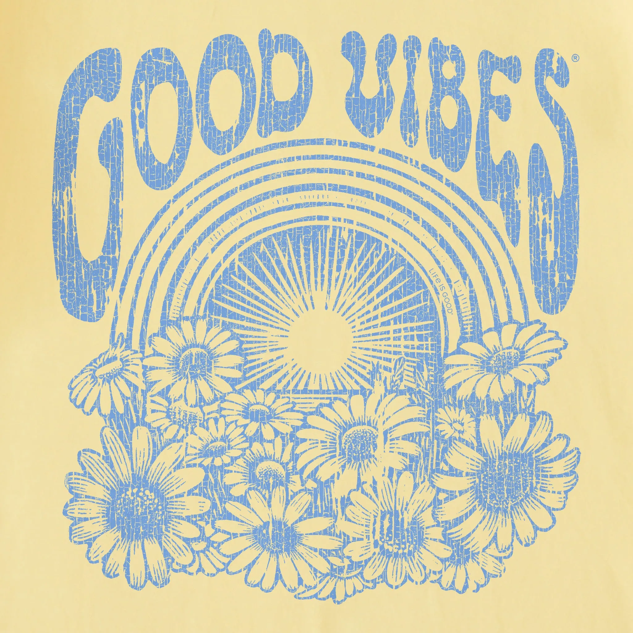 Women's Good Vibes Flowers Short Sleeve Tee Life is Good