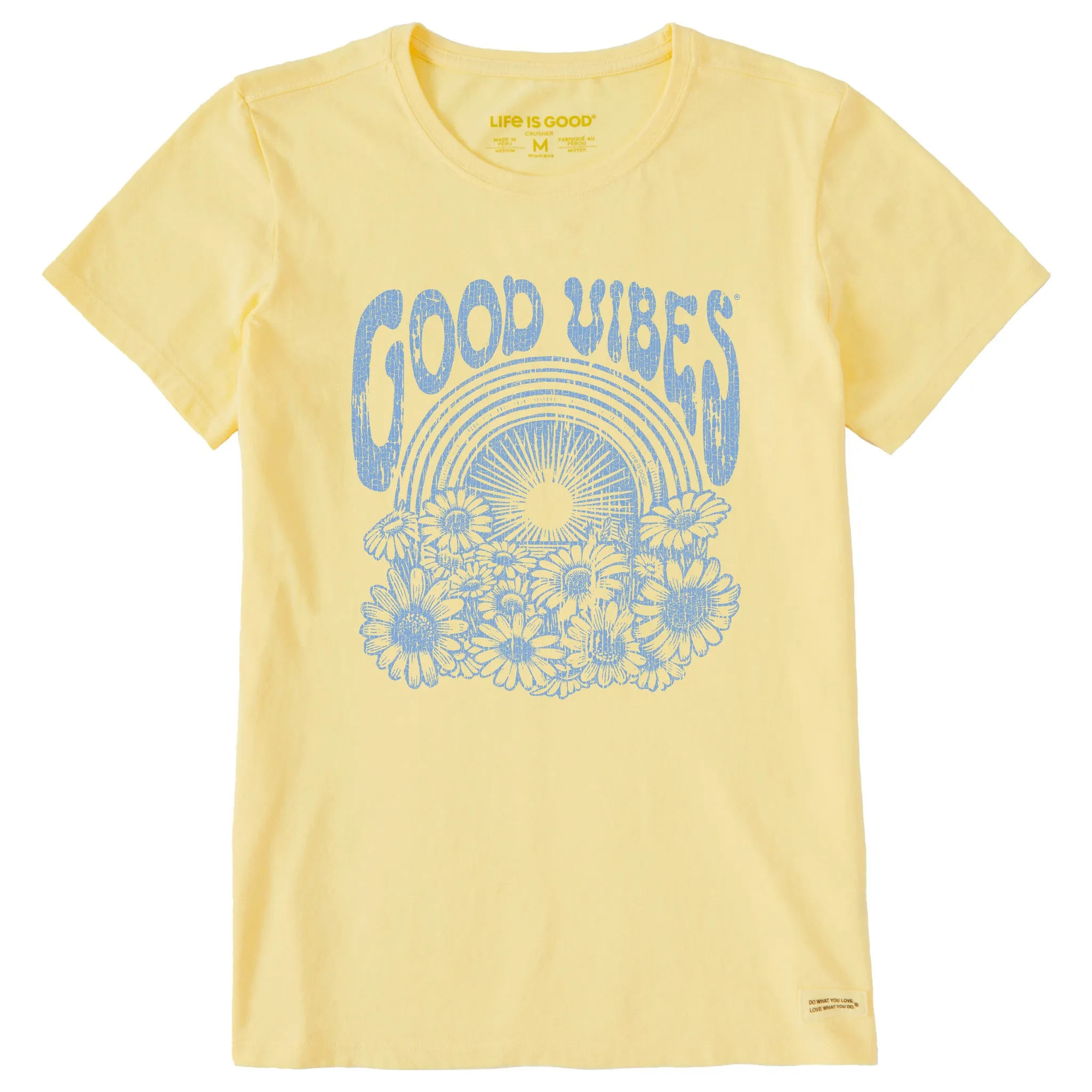 Women's Good Vibes Flowers Short Sleeve Tee Life is Good