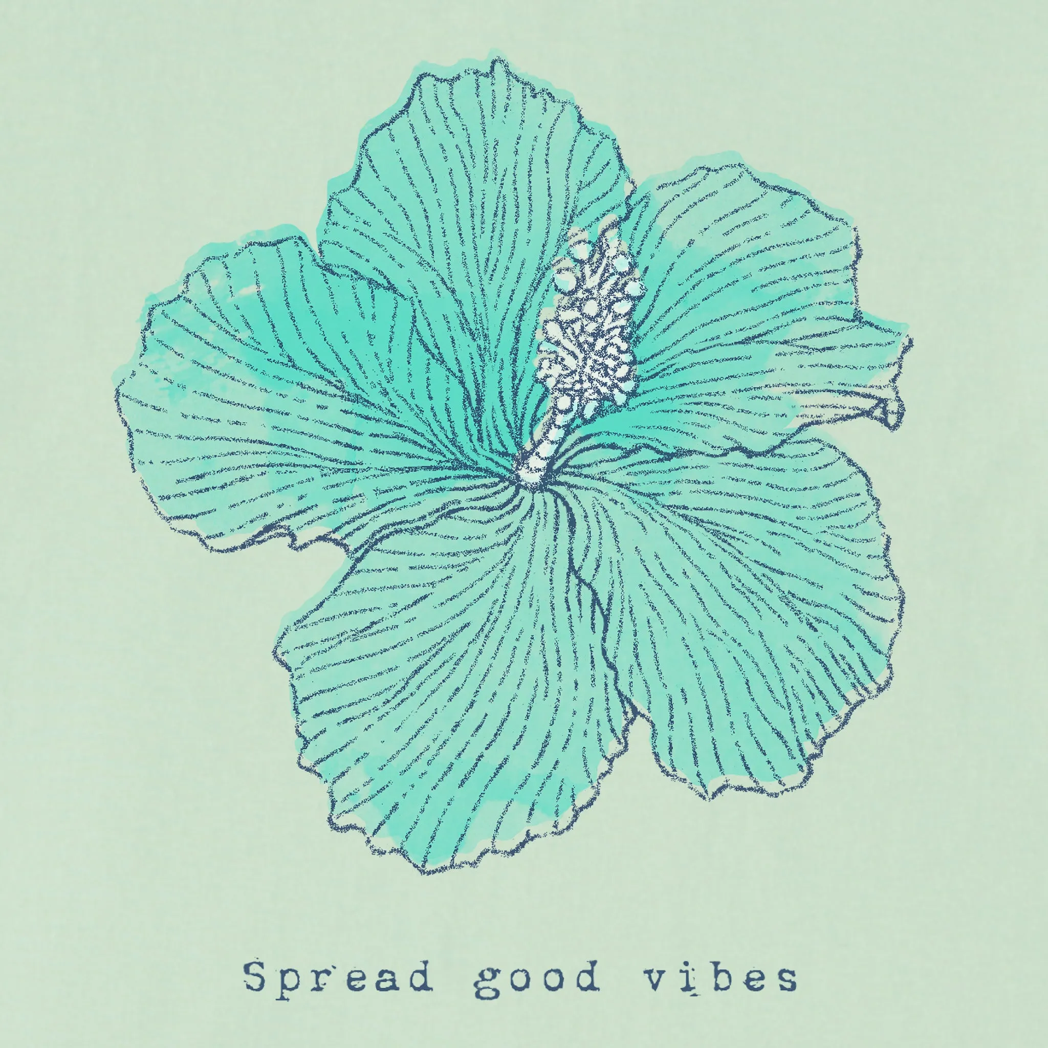 Women's Good Vibes Hibiscus Short Sleeve Crusher Vee Life is Good