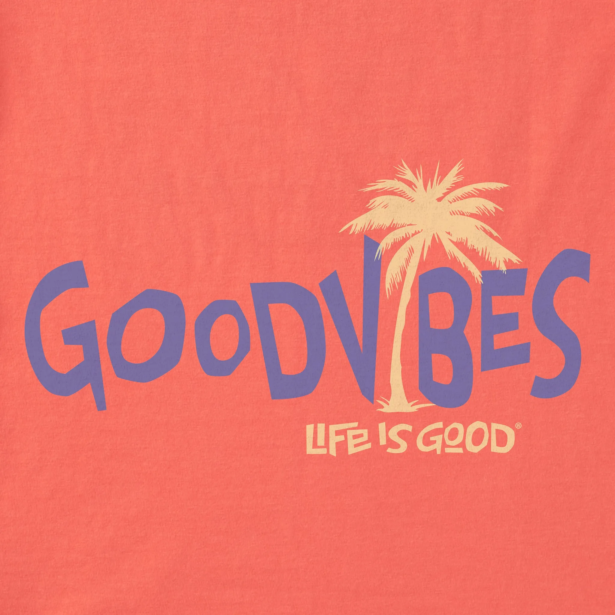 Women's Good Vibes Palm Short Sleeve Crusher Vee Life is Good