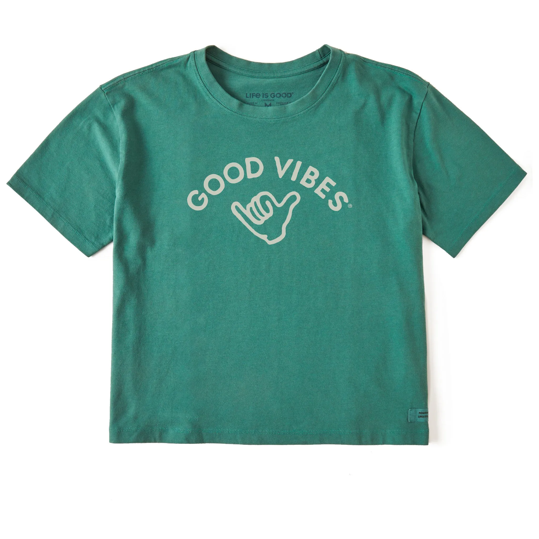 Women's Good Vibes Shaka Short Sleeve Crusher Boxy Tee Life is Good