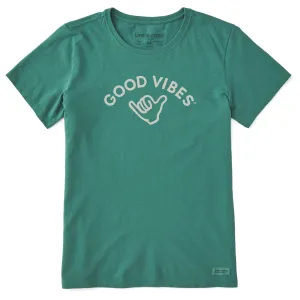 Women's Good Vibes Shaka Short Sleeve Crusher Tee Life is Good