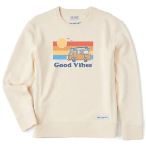 Women's Good Vibes Winnie & P Van Simply True Fleece Crew Life is Good