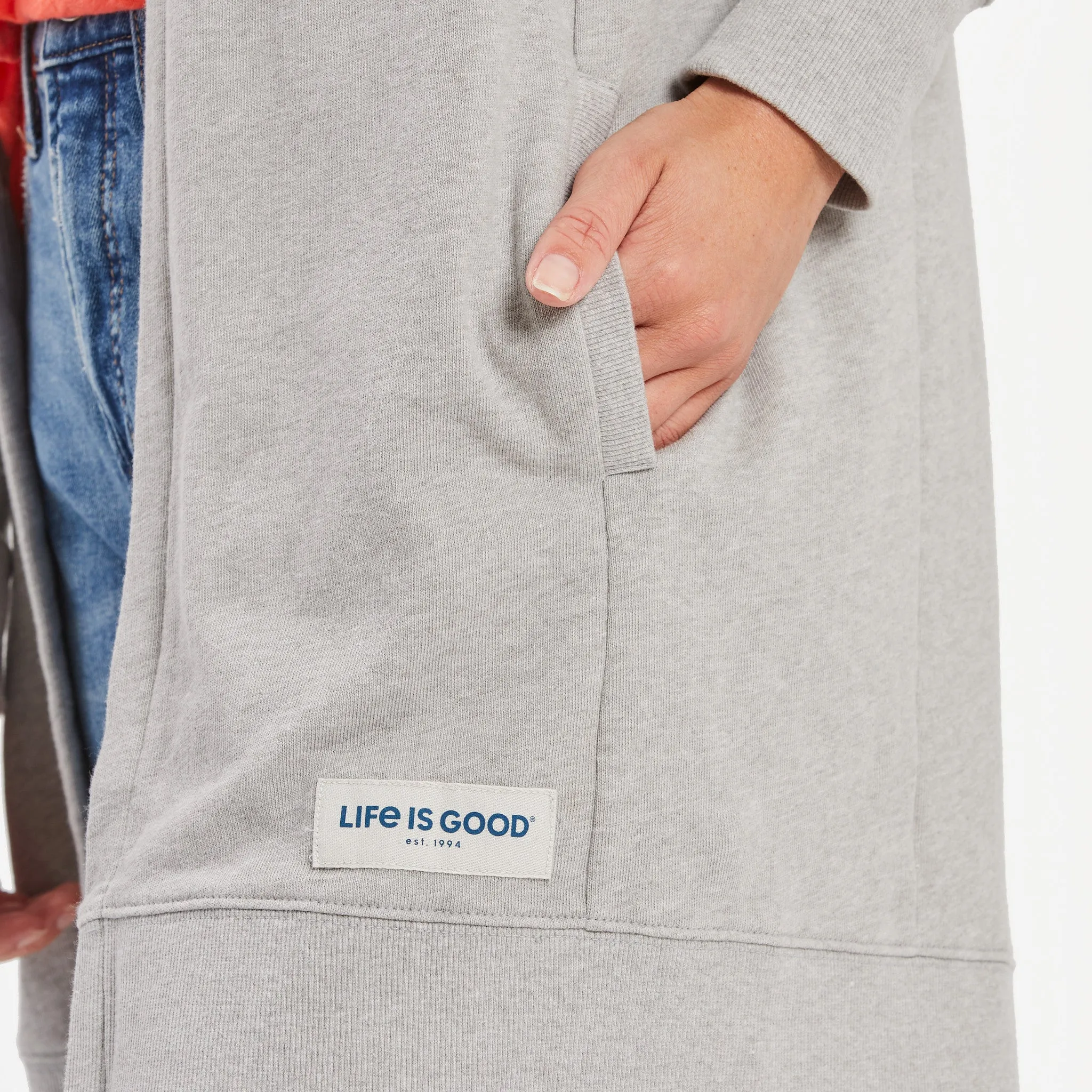 Women's Good Vibes Wordmark Beyond Hip French Terry Tunic Life is Good