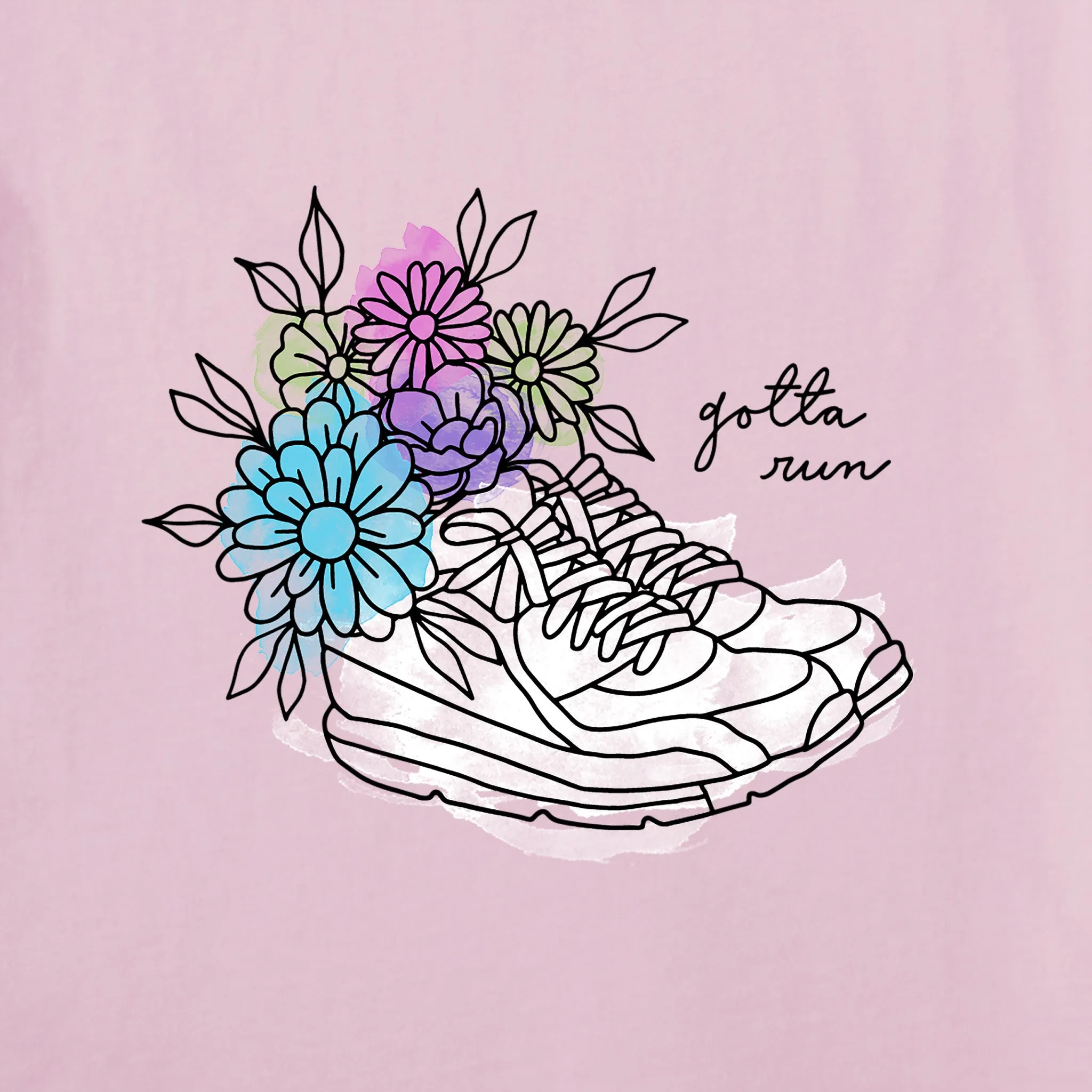 Women's Gotta Run Floral Sneakers Short Sleeve Tee Life is Good