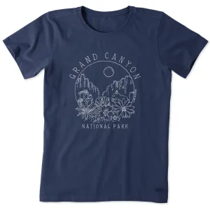Women's Grand Canyon Line Drawing Short Sleeve Crusher Tee Life is Good