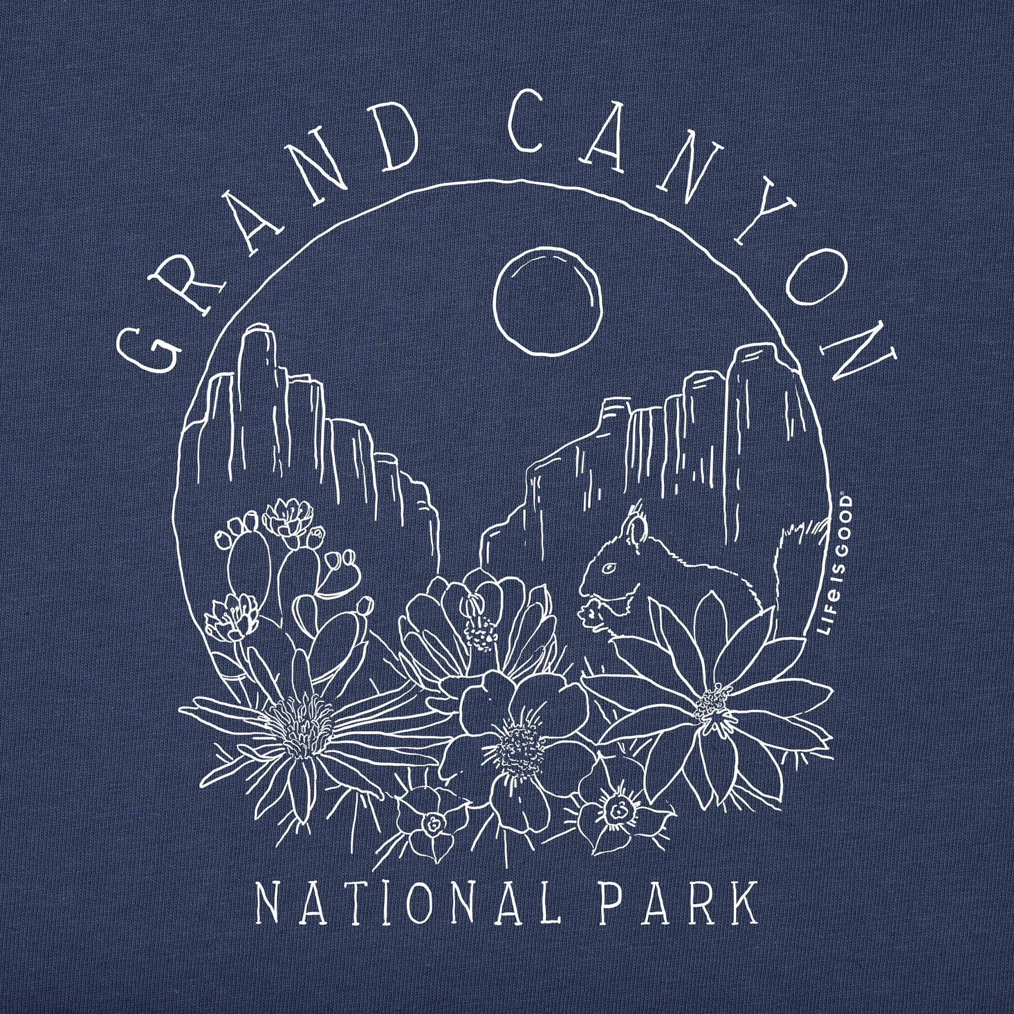 Women's Grand Canyon Line Drawing Short Sleeve Crusher Tee Life is Good