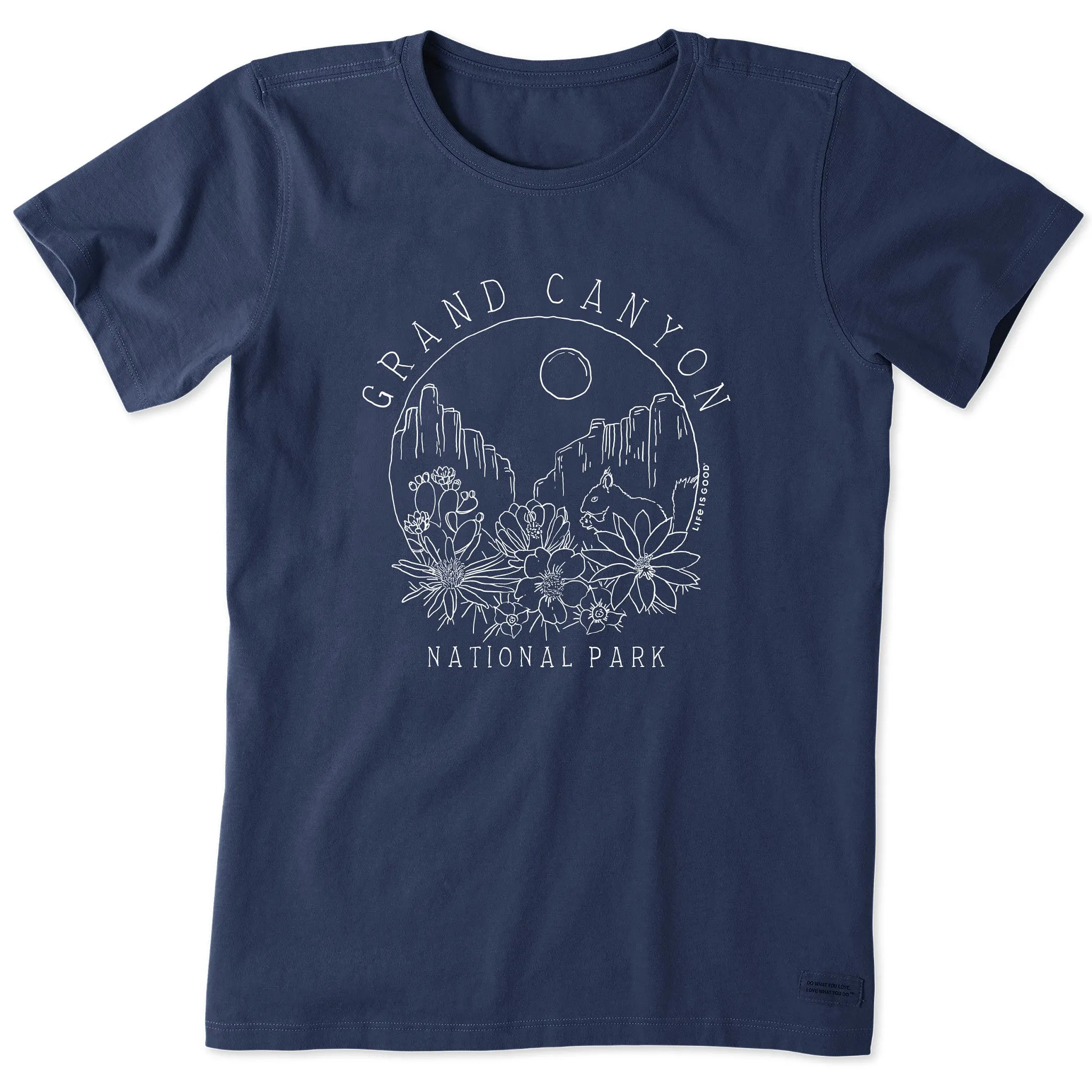 Women's Grand Canyon Line Drawing Short Sleeve Crusher Tee Life is Good