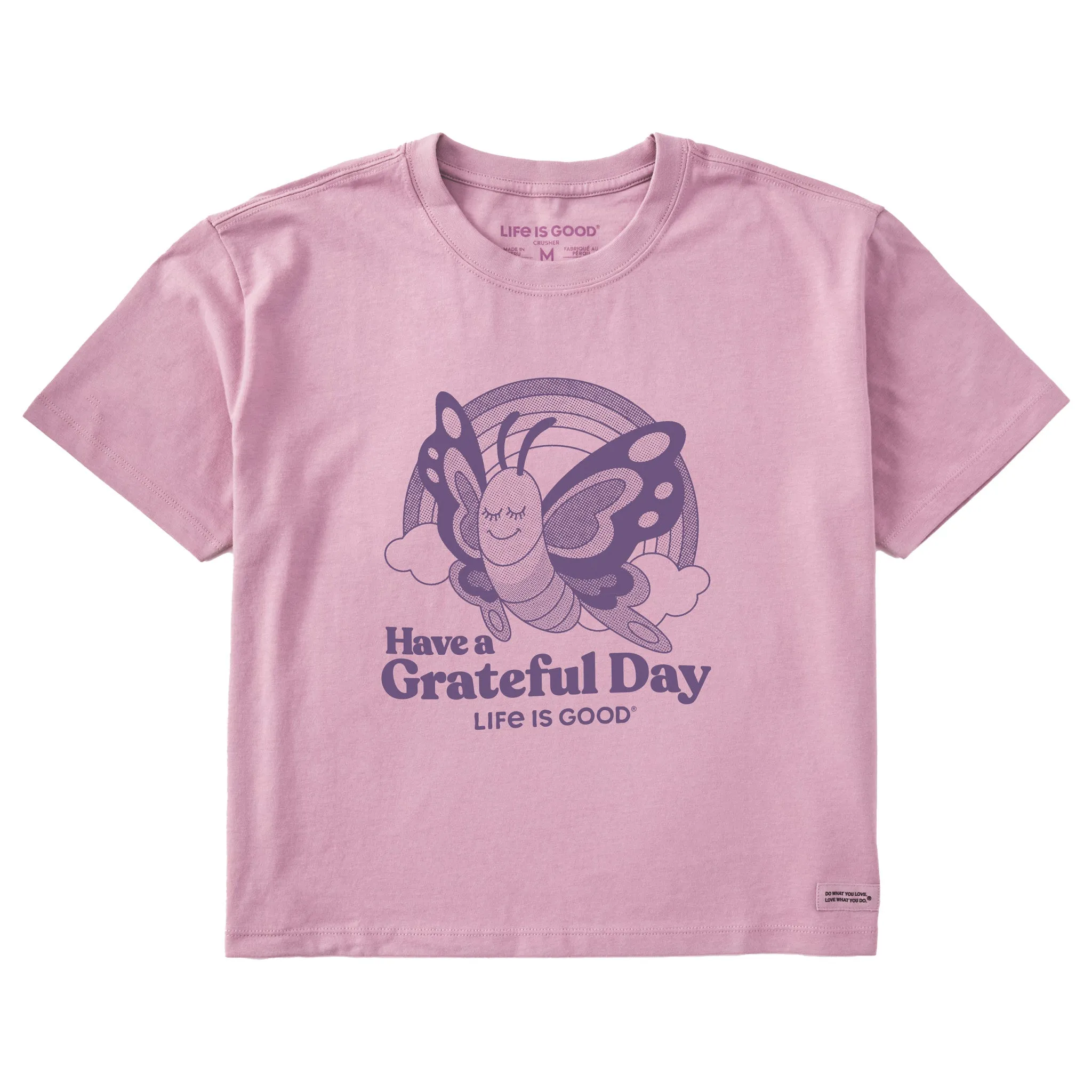 Women's Grateful Day Butterfly Short Sleeve Crusher Boxy Tee Life is Good