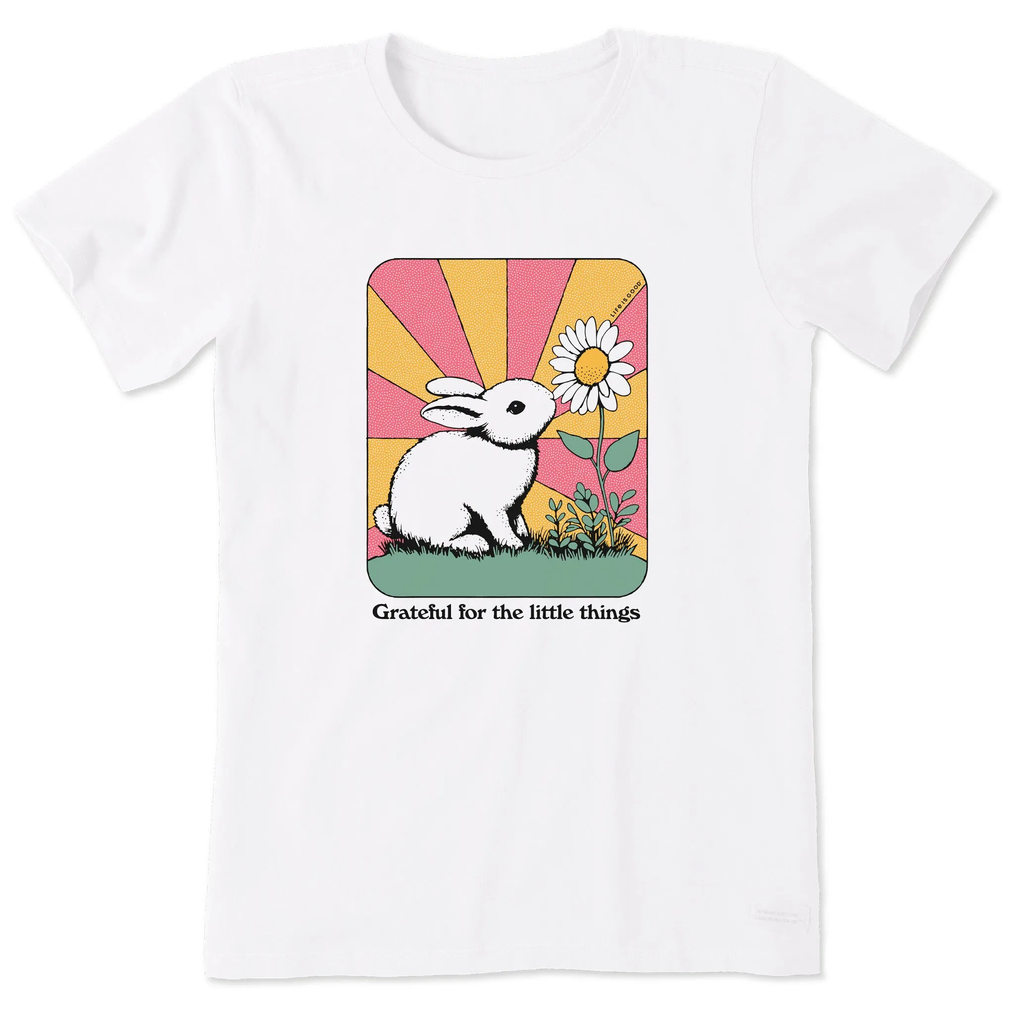 Women's Grateful for the Little Things Bunny Short Sleeve Crusher Tee Life is Good