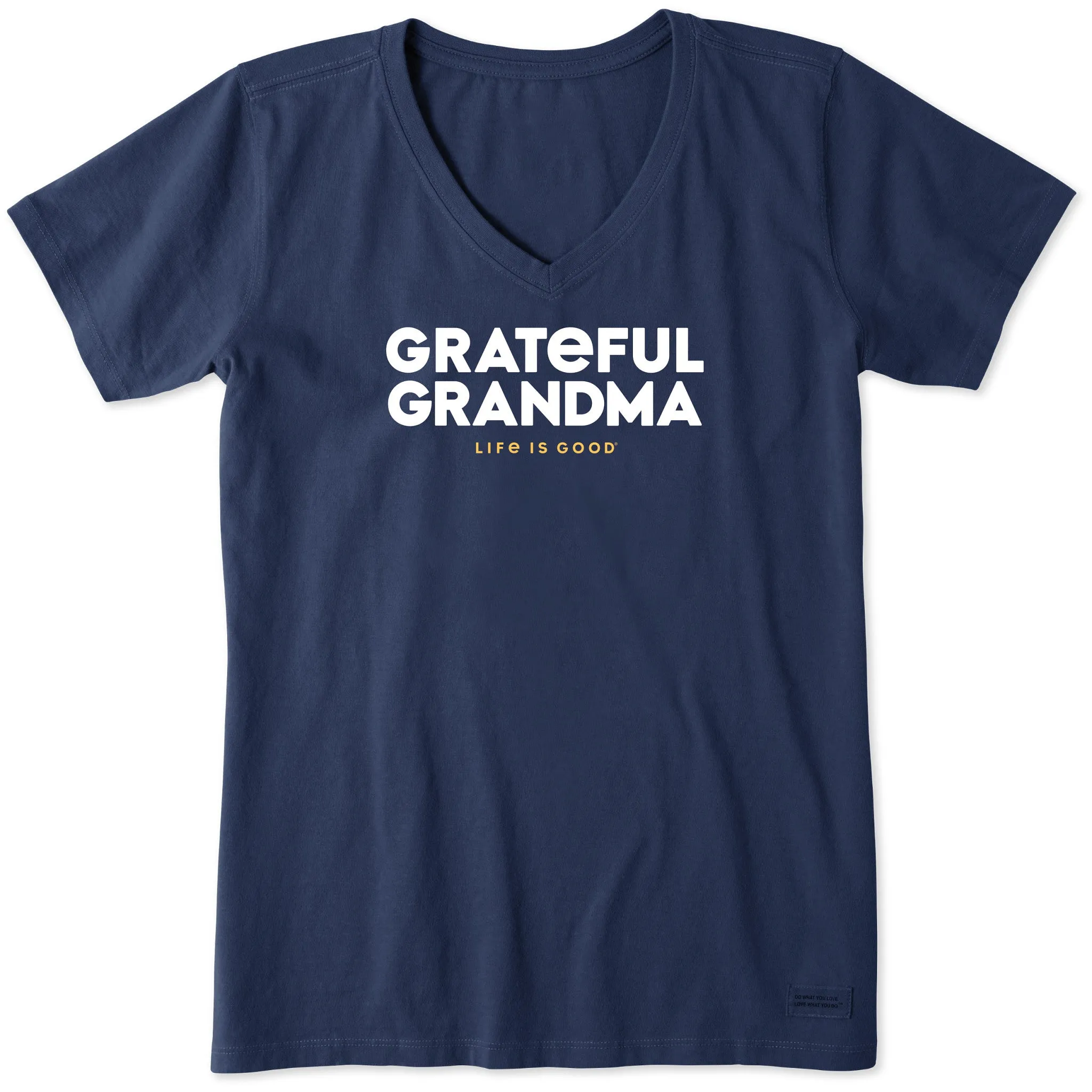 Women's Grateful Grandma Short Sleeve Crusher Vee Life is Good