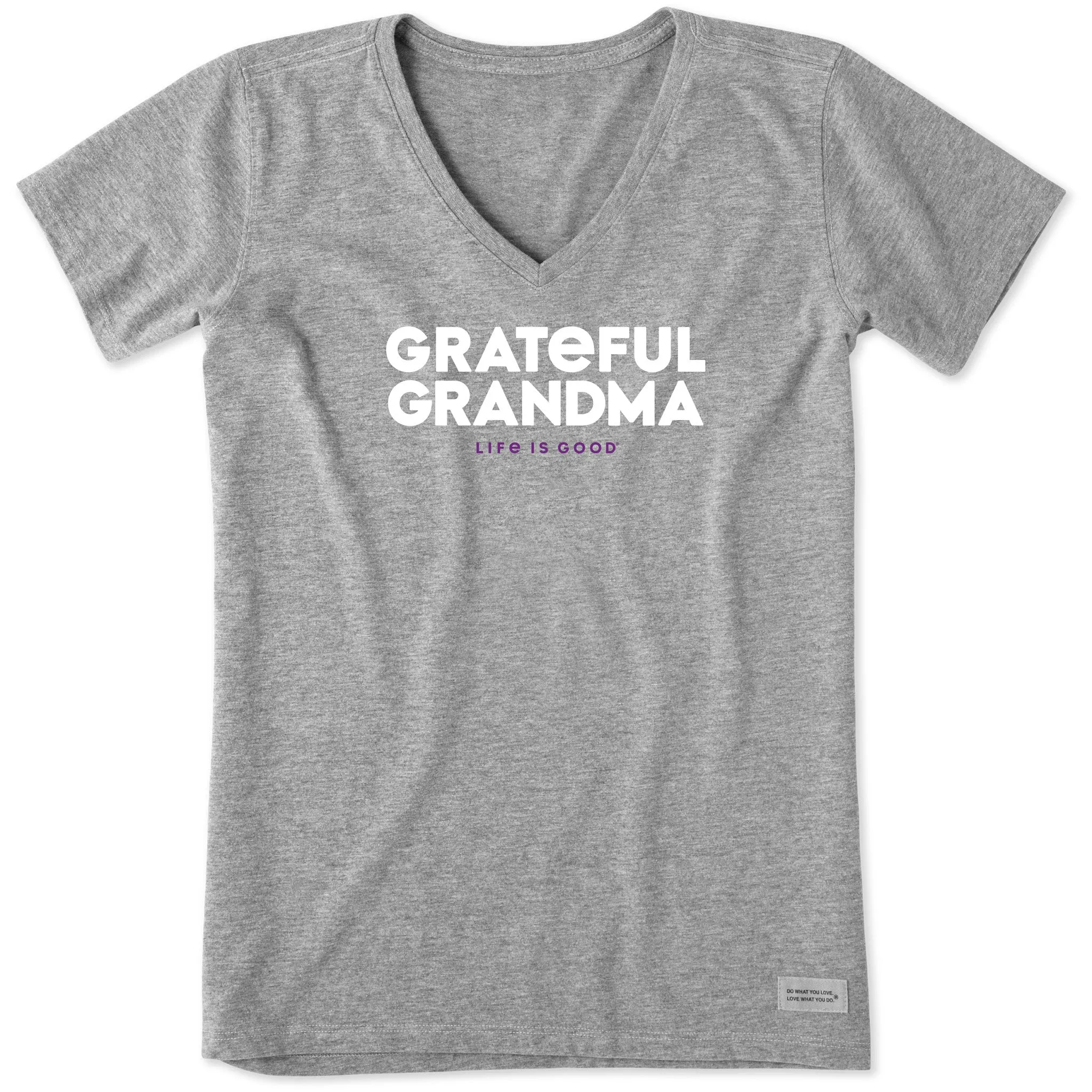 Women's Grateful Grandma Short Sleeve Crusher Vee Life is Good