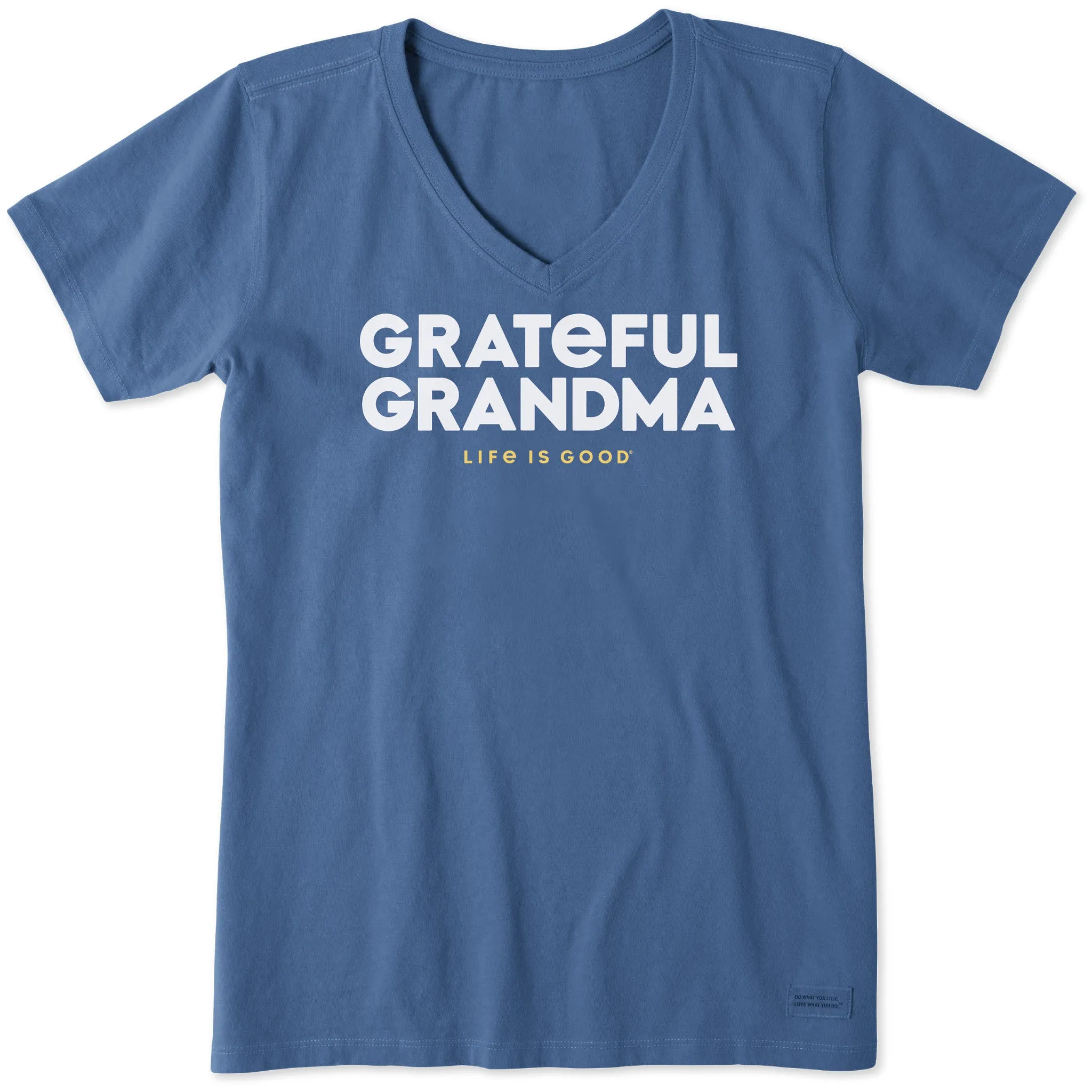 Women's Grateful Grandma Short Sleeve Crusher Vee Life is Good