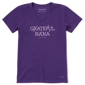 Women's Grateful Nana Short Sleeve Crusher Vee Life is Good