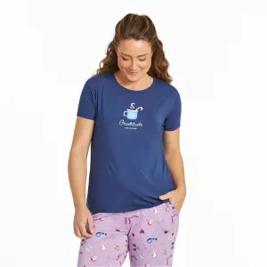 Women's Gratitude Mug Lightweight Sleep Tee Life is Good