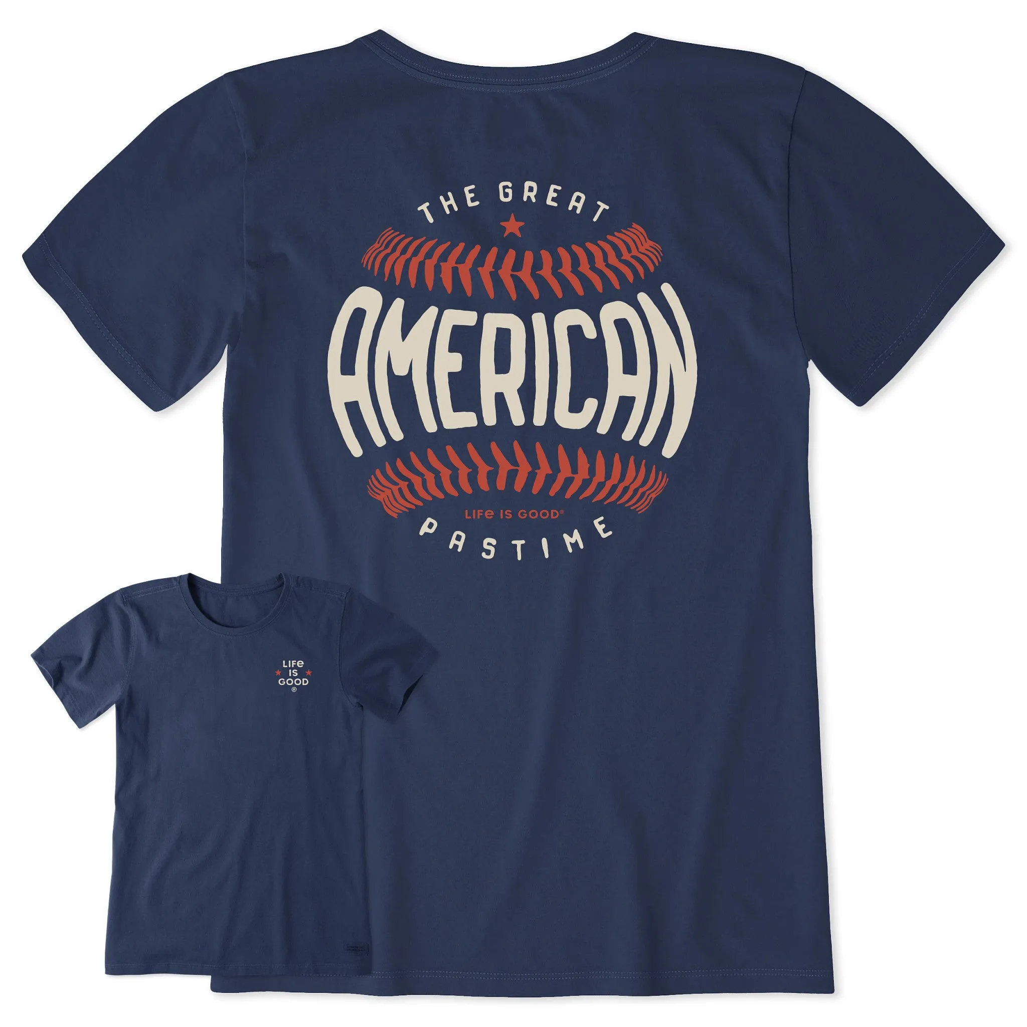 Women's Great American Pastime Short Sleeve Crusher Tee Life is Good