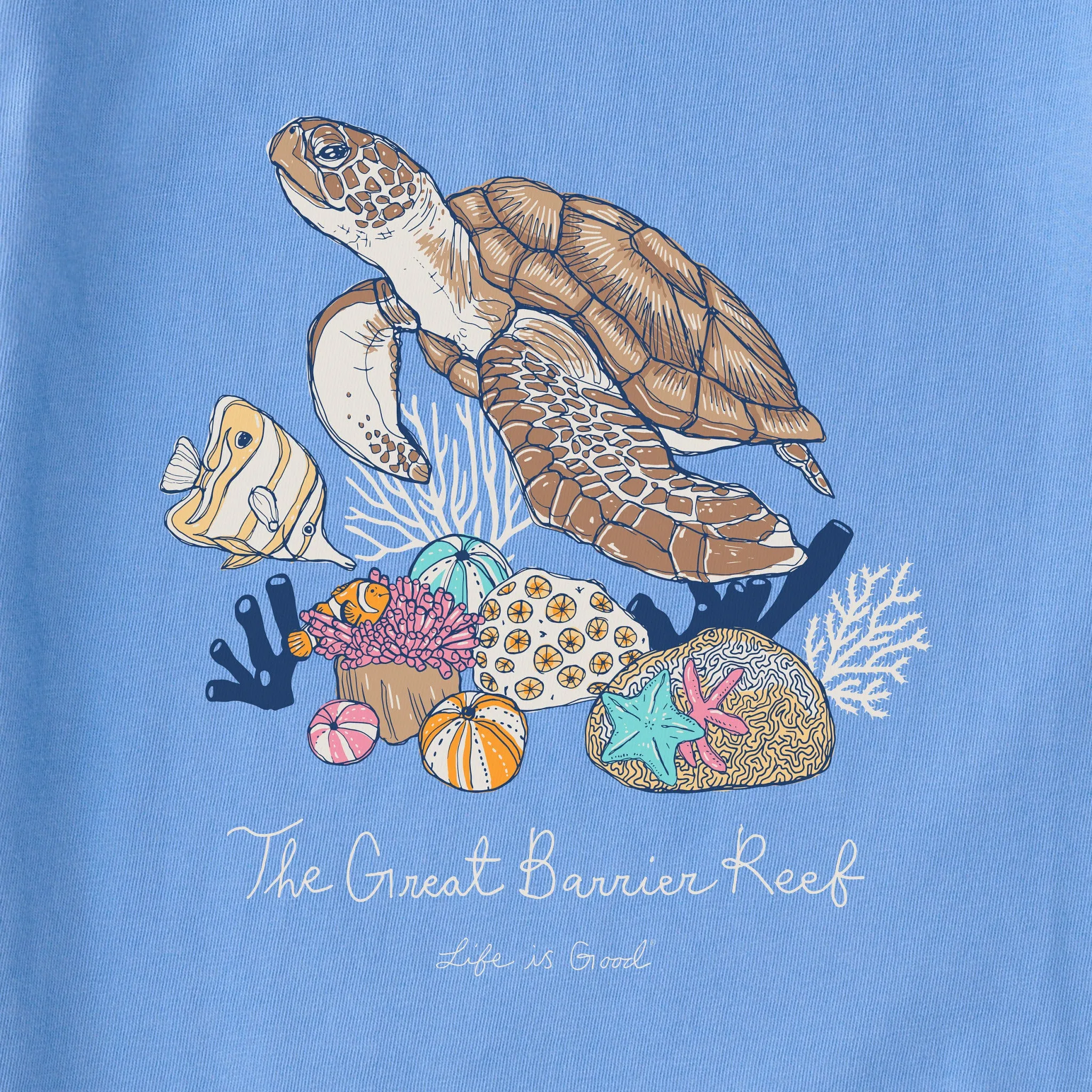 Women's Great Barrier Reef Sea Turtle Short Sleeve Tee Life is Good