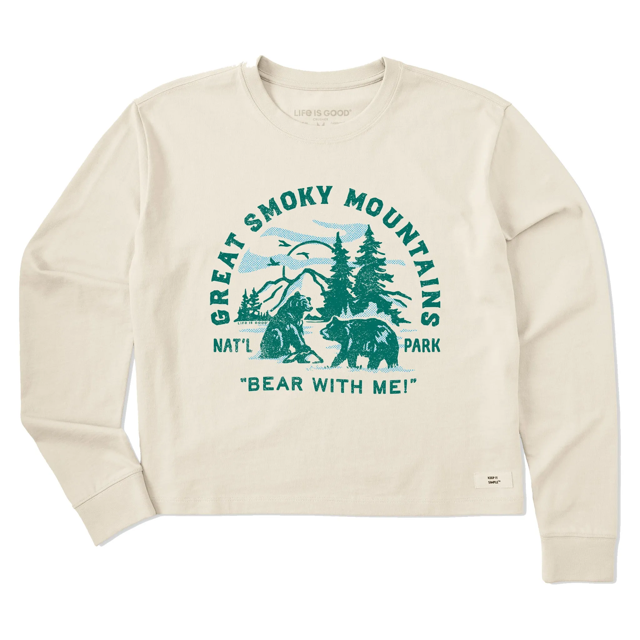 Women's Great Smoky Bear With Me Long Sleeve Crusher Boxy Tee Life is Good