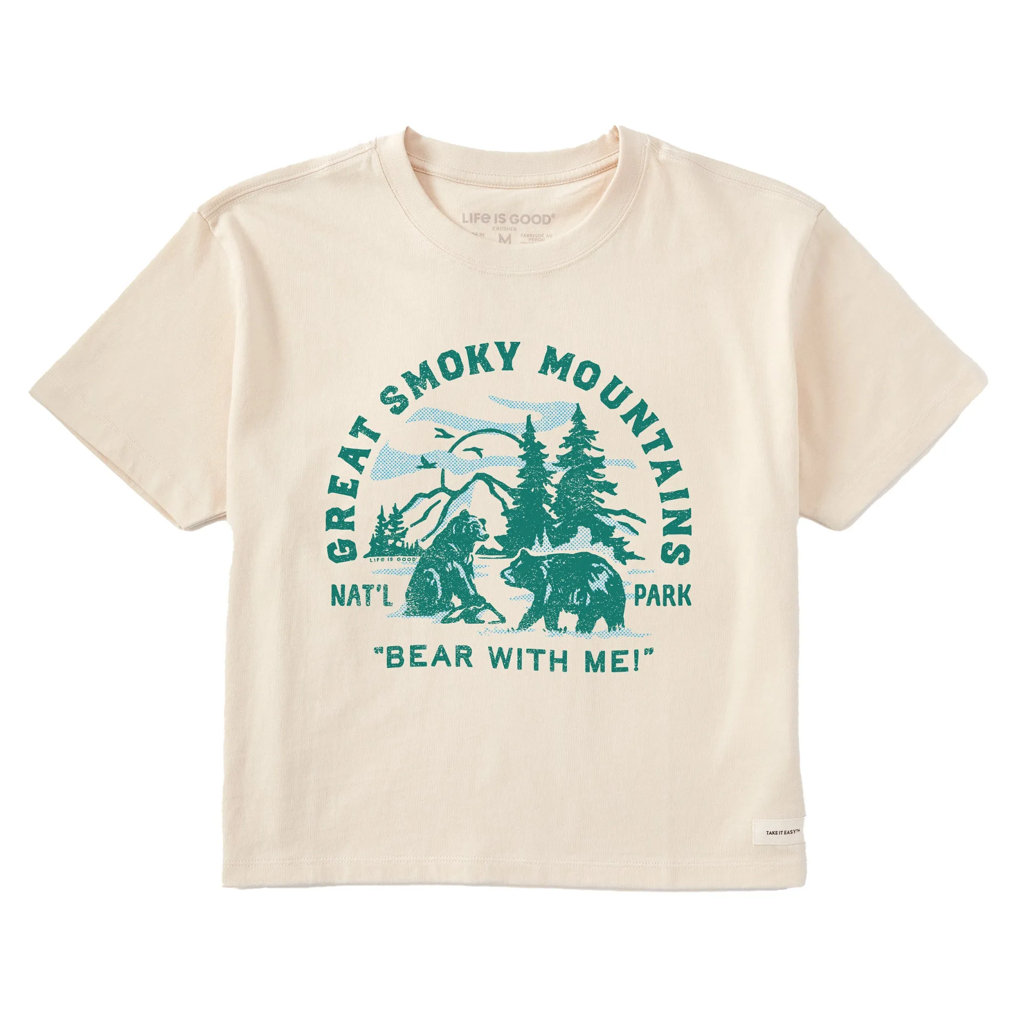 Women's Great Smoky Bear With Me Short Sleeve Crusher Boxy Tee Life is Good