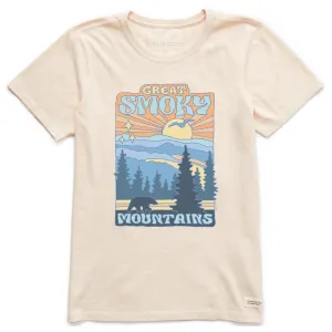 Women's Great Smoky Mountains Poster Short Sleeve Crusher Tee Life is Good