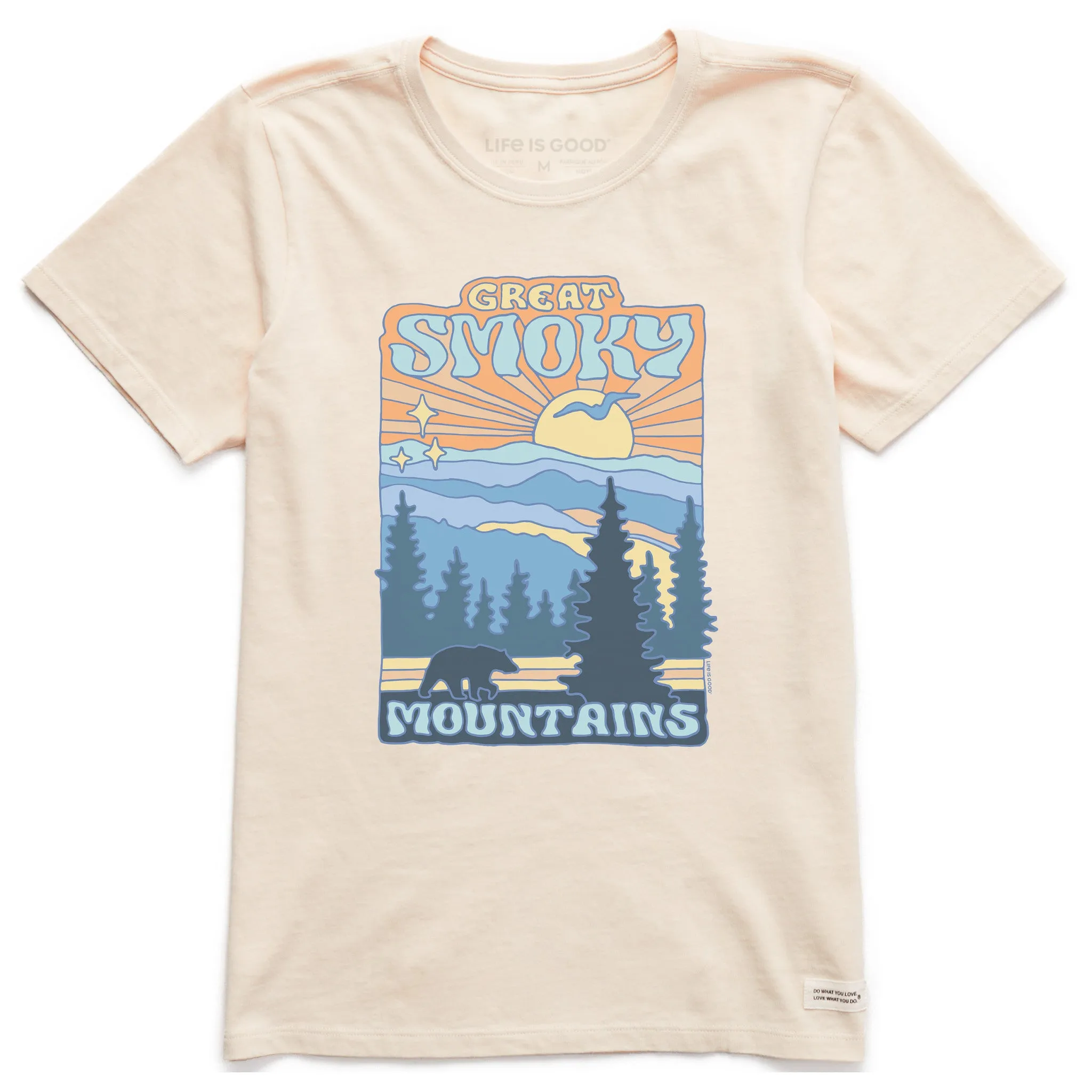 Women's Great Smoky Mountains Poster Short Sleeve Crusher Tee Life is Good