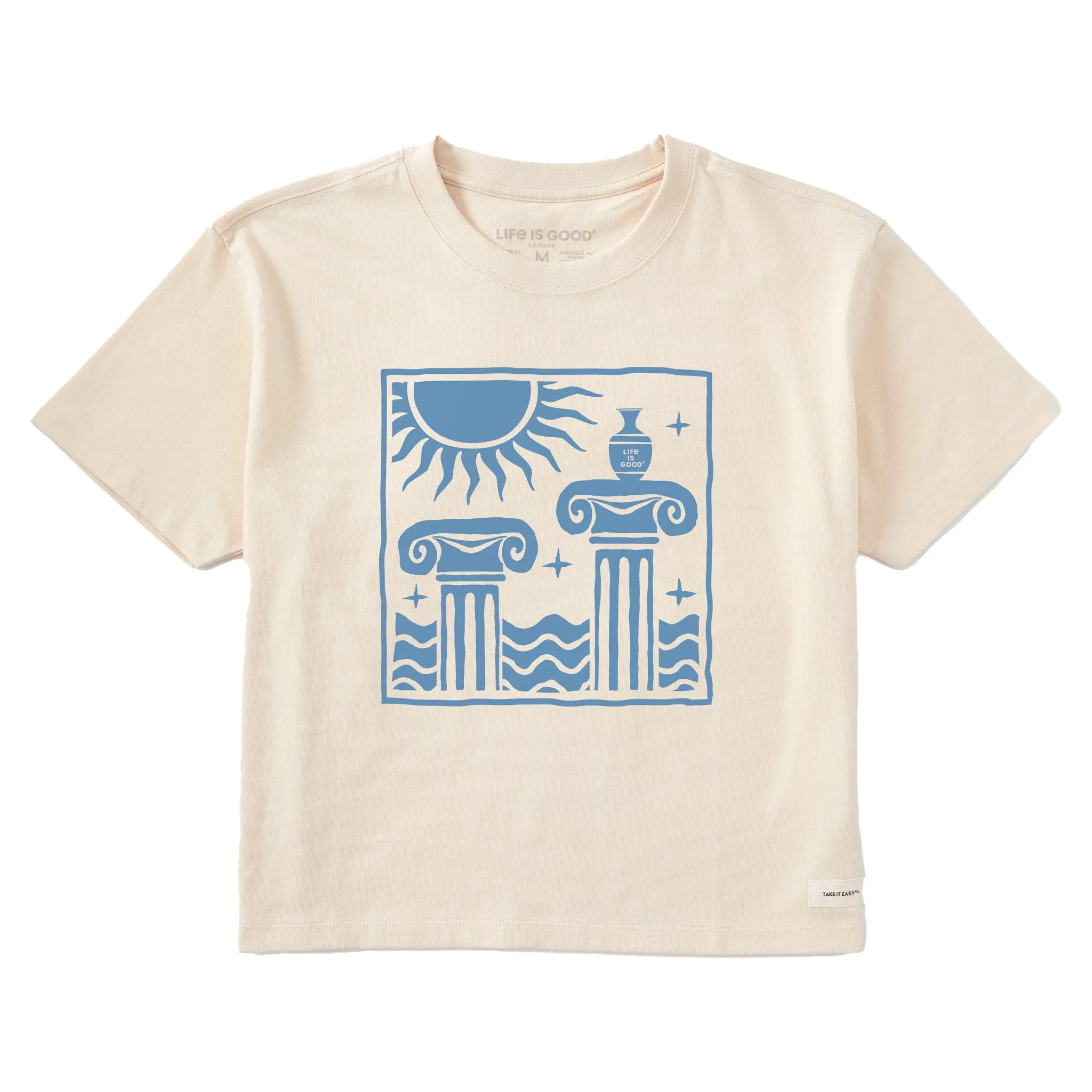 Women's Grecian Columns Short Sleeve Crusher Boxy Tee Life is Good