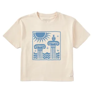 Women's Grecian Columns Short Sleeve Crusher Boxy Tee Life is Good