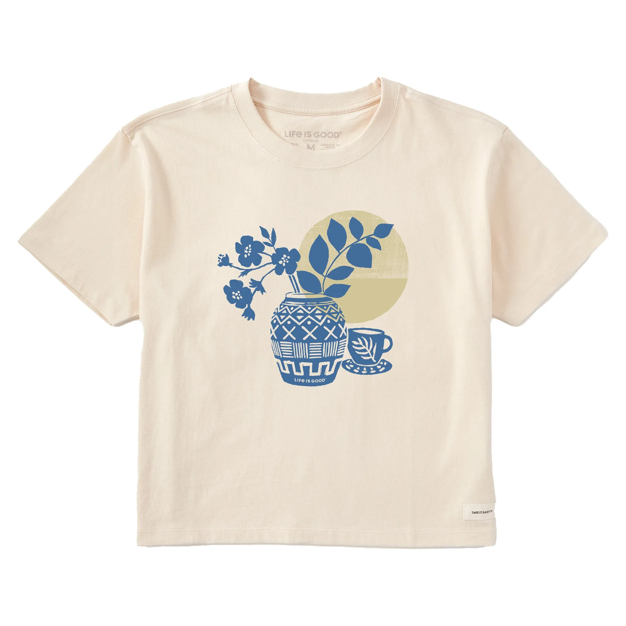 Women's Grecian Still Life Short Sleeve Crusher Boxy Tee Life is Good