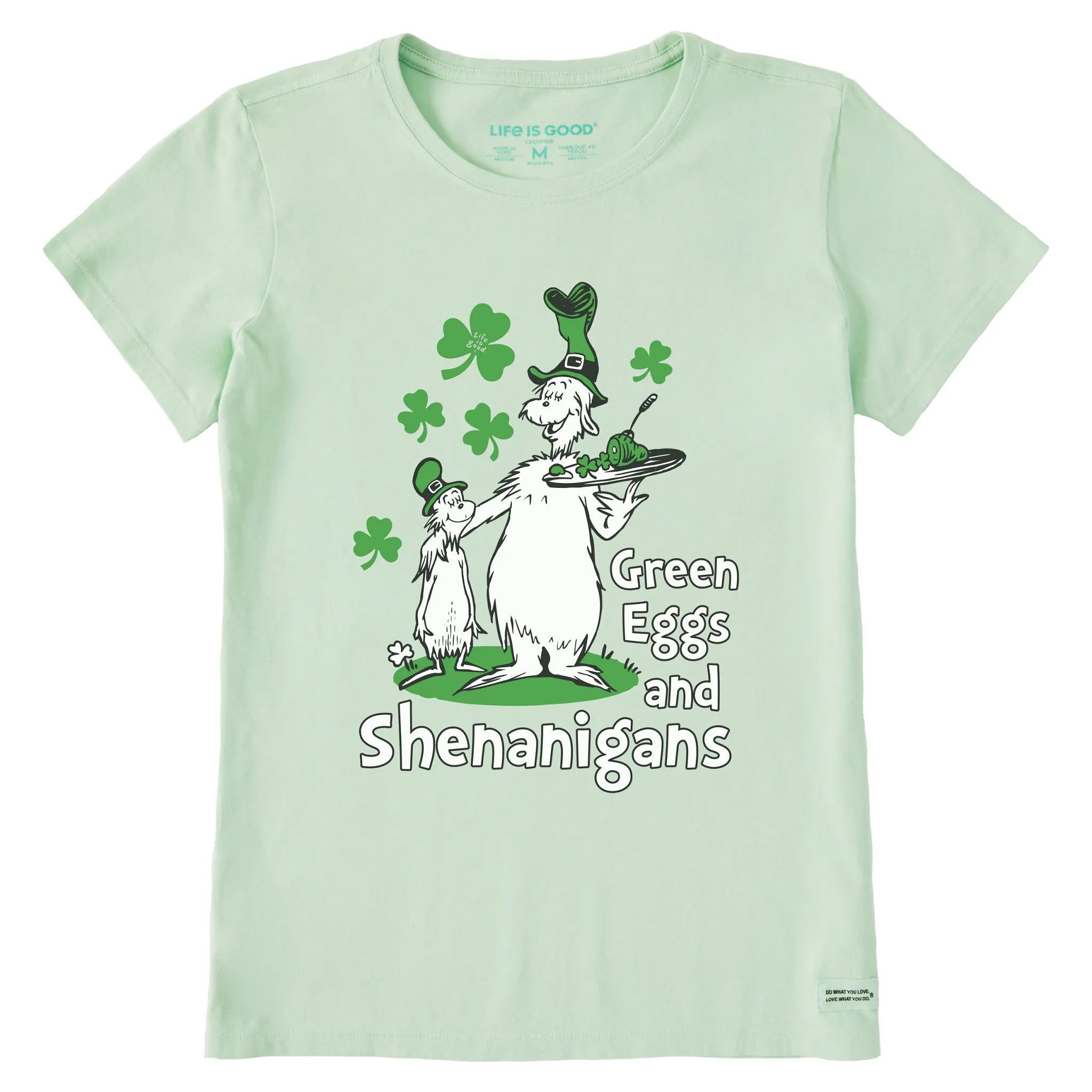 Women's Green Eggs and Shenanigans Short Sleeve Crusher Tee Life is Good