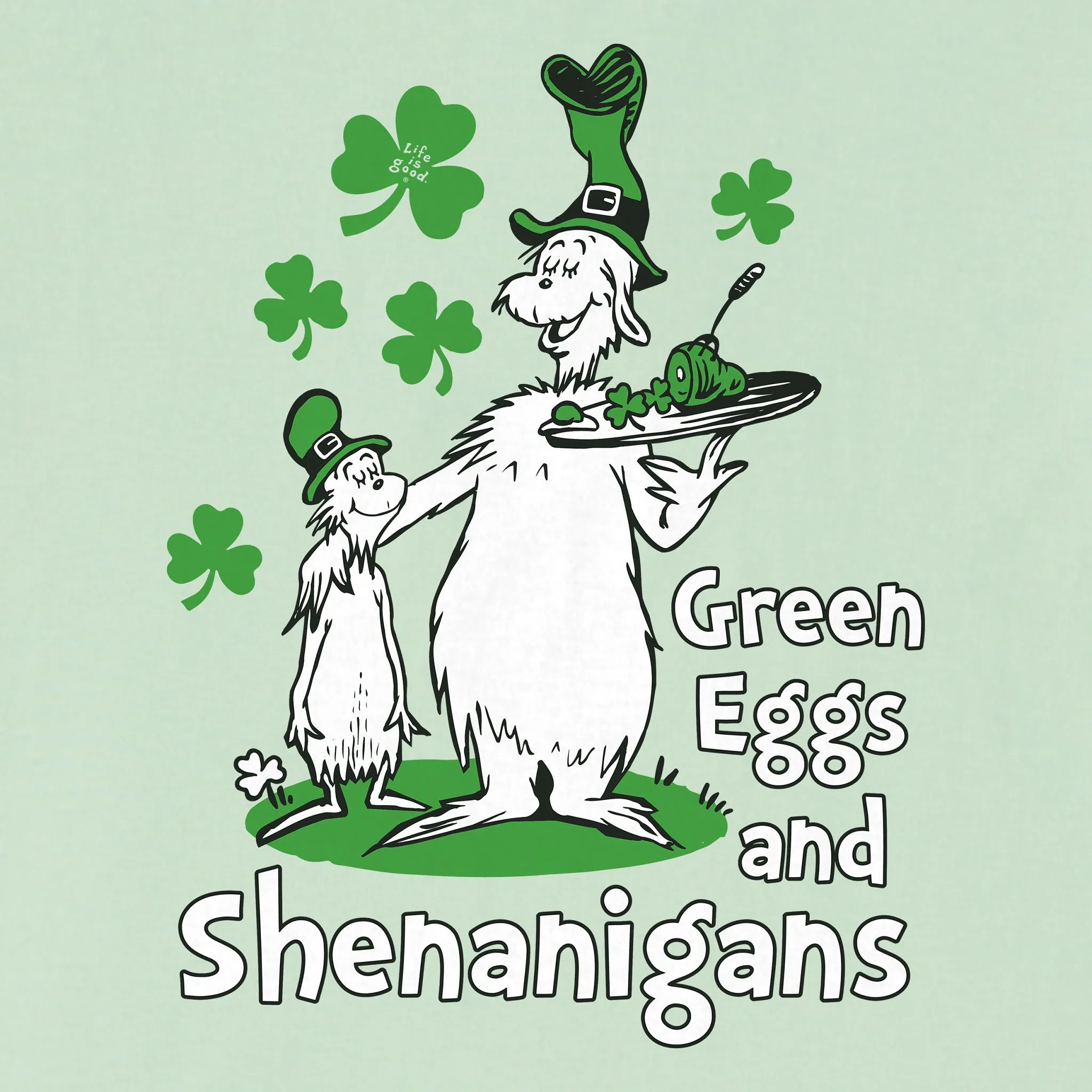 Women's Green Eggs and Shenanigans Short Sleeve Crusher Tee Life is Good