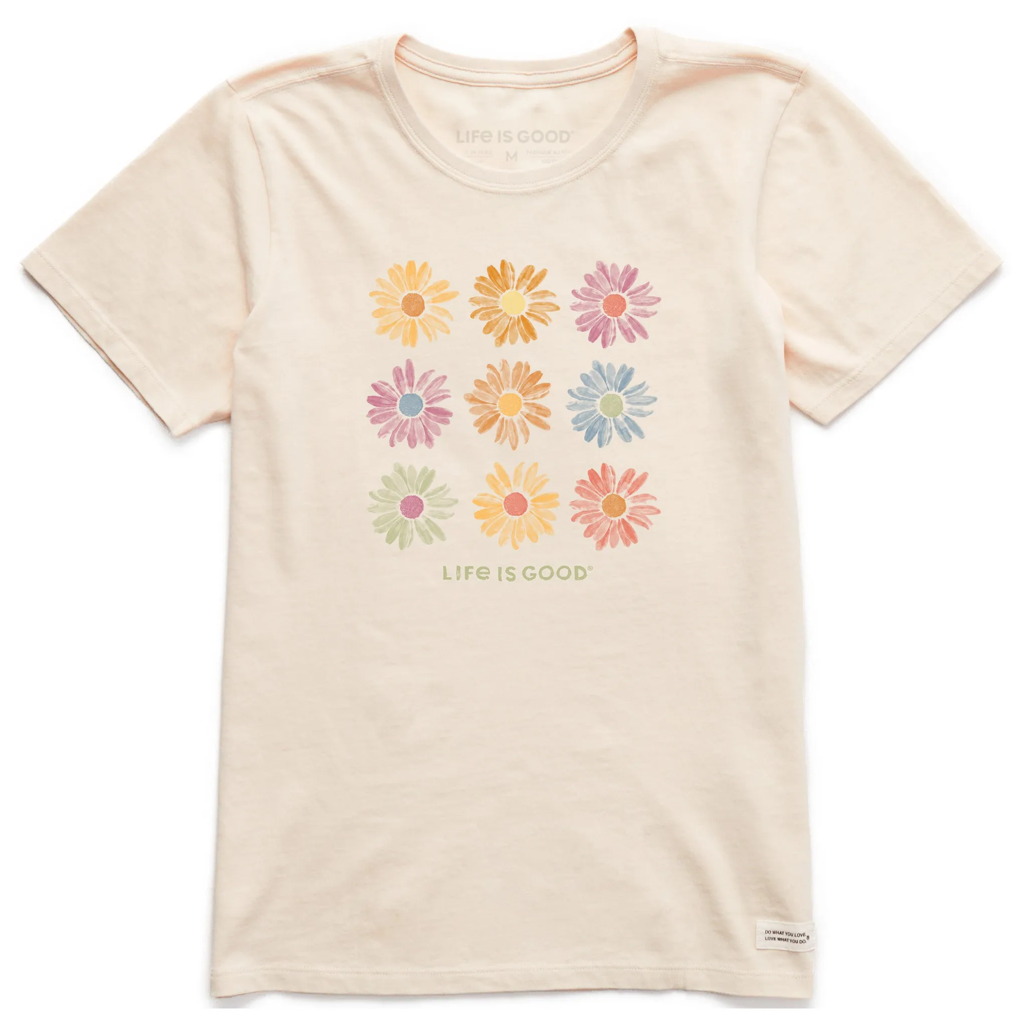 Women's Grid of Painted Daisies Short Sleeve Crusher Tee Life is Good