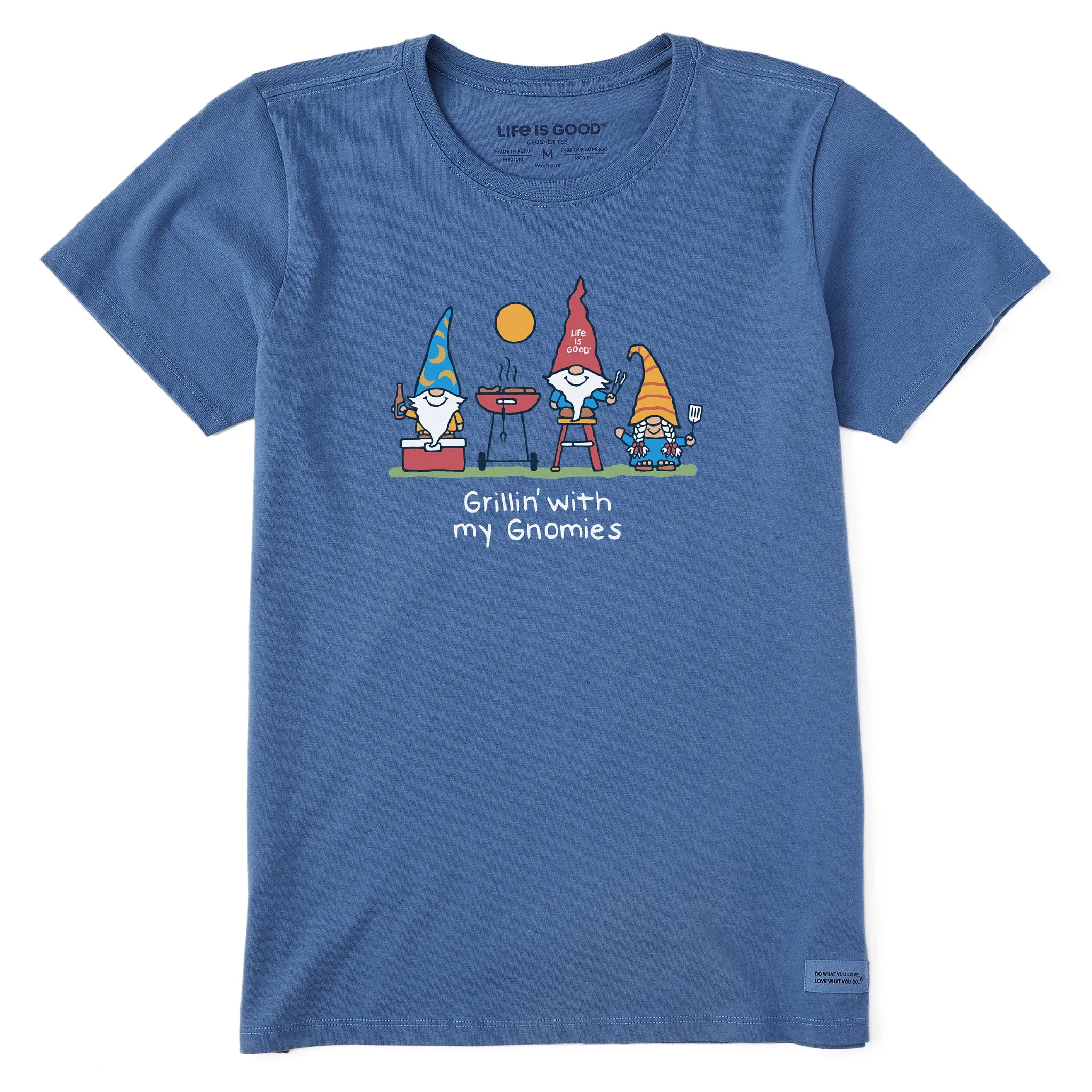 Women's Grillin' w My Gnomes Gnomes Short Sleeve Crusher Tee Life is Good