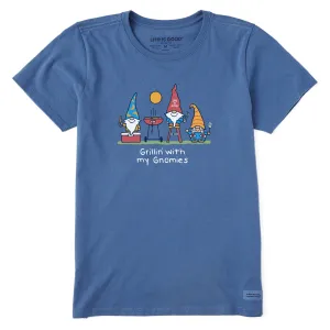 Women's Grillin' w My Gnomes Gnomes Short Sleeve Crusher Tee Life is Good