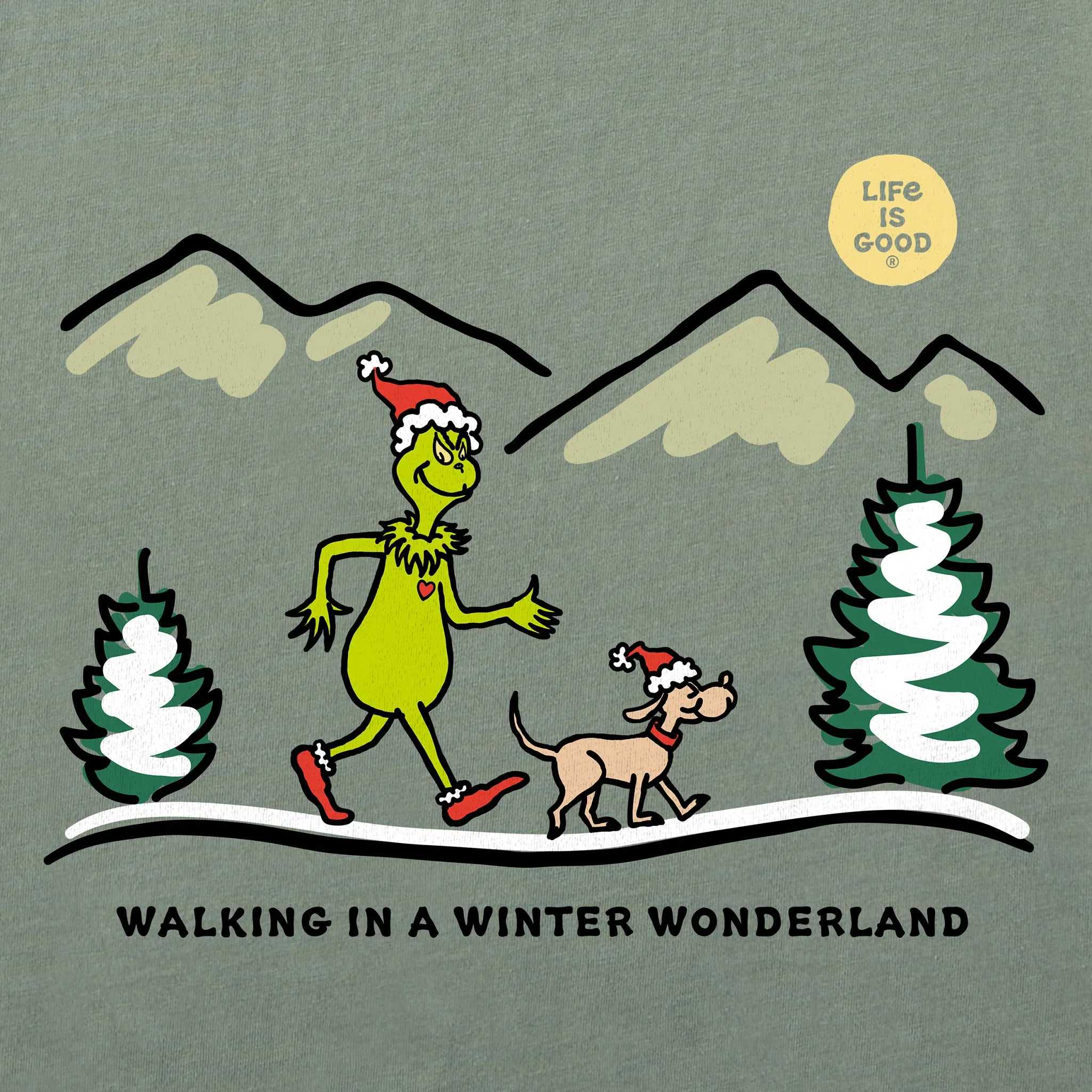 Women's Grinch and Max Scape Long Sleeve Crusher Tee Life is Good