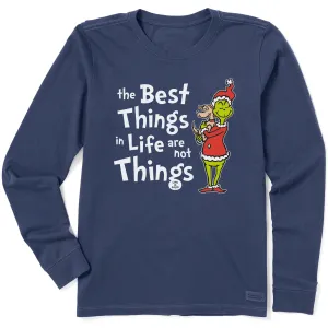 Women's Grinch and Max The Best Things Long Sleeve Crusher Tee Life is Good