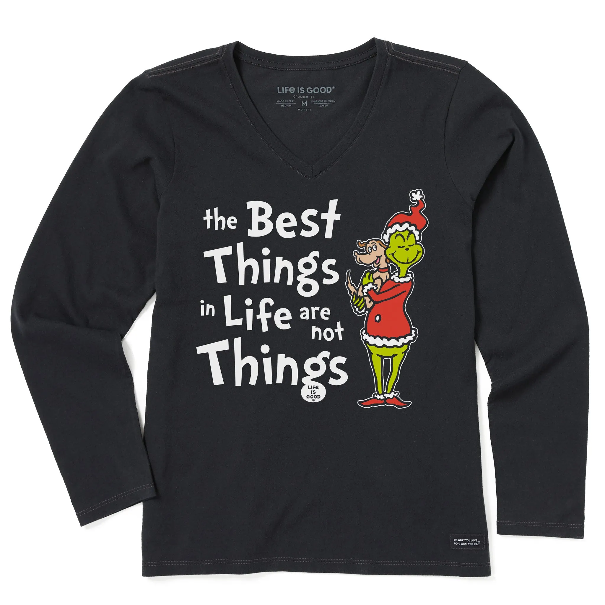 Women's Grinch and Max The Best Things Long Sleeve Crusher Vee Life is Good