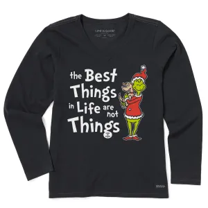 Women's Grinch and Max The Best Things Long Sleeve Crusher Vee Life is Good