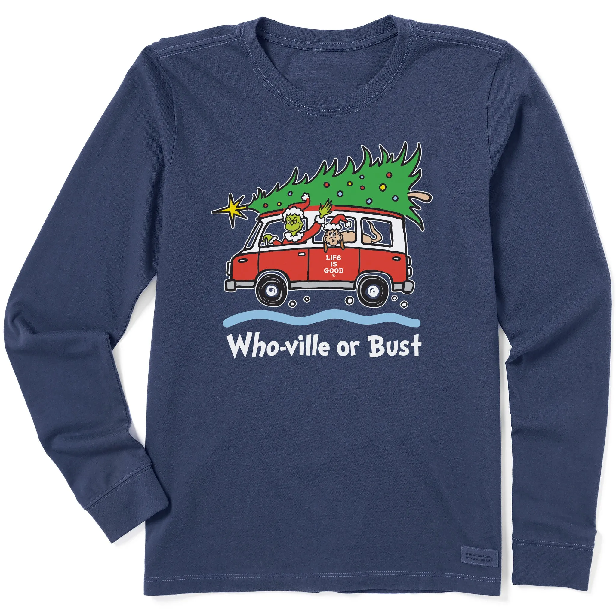 Women's Grinch and Max Who-Ville Or Bust Long Sleeve Crusher Tee Life is Good