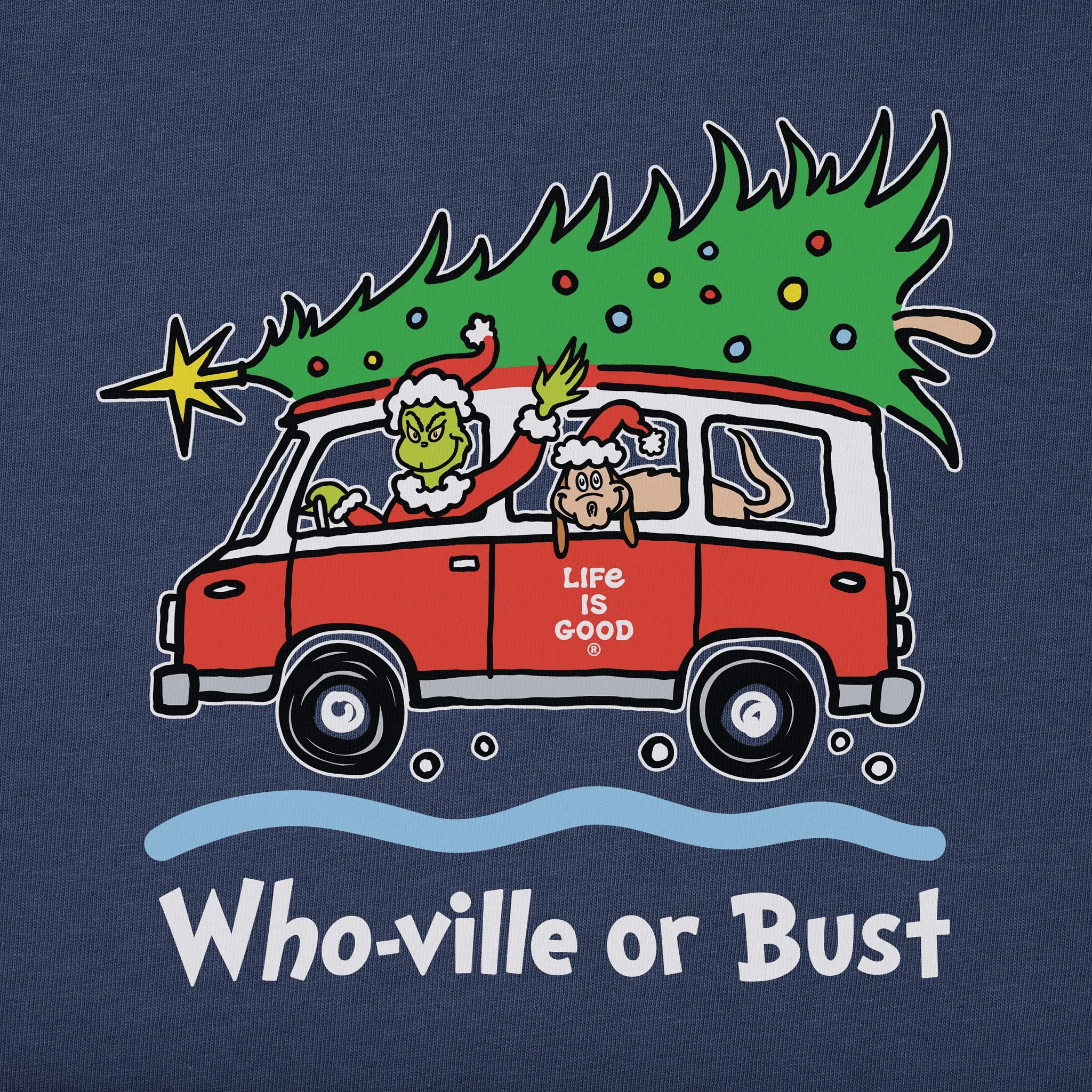 Women's Grinch and Max Who-Ville Or Bust Long Sleeve Crusher Tee Life is Good