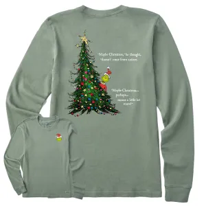 Women's Grinch Christmas Means More Long Sleeve Crusher Tee Life is Good