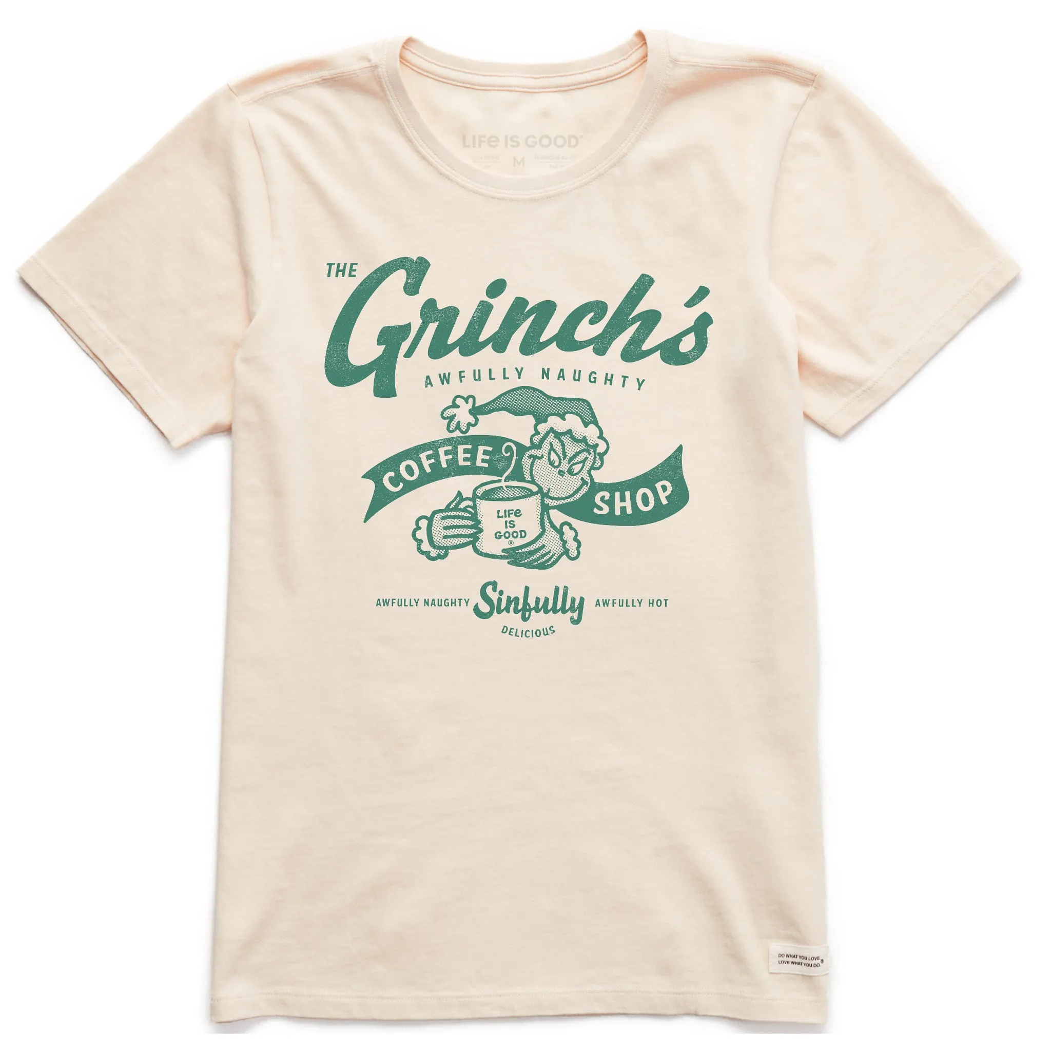 Women's Grinch Coffee Shop Short Sleeve Crusher Tee Life is Good