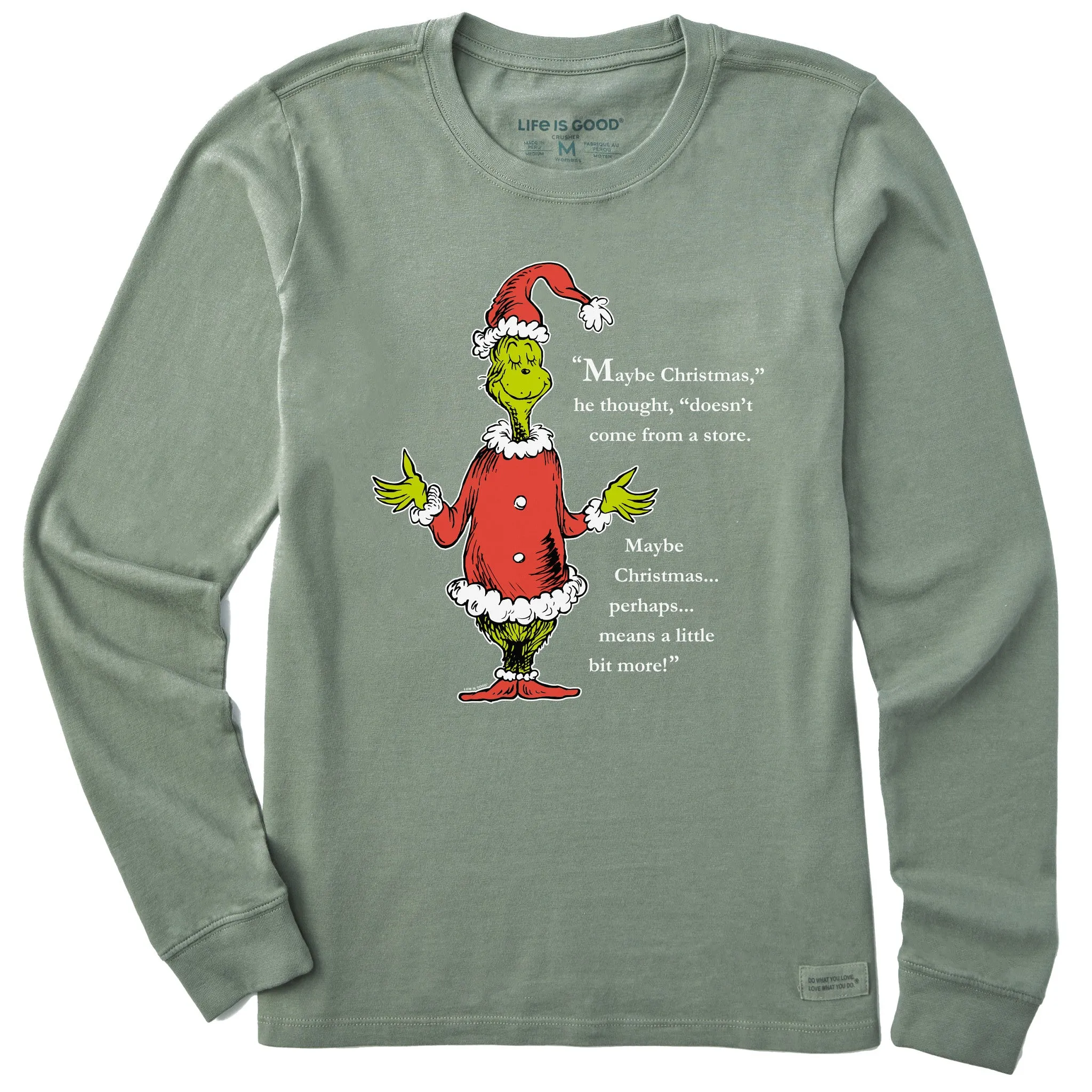 Women's Grinch Meaning of Christmas Long Sleeve Crusher Tee Life is Good