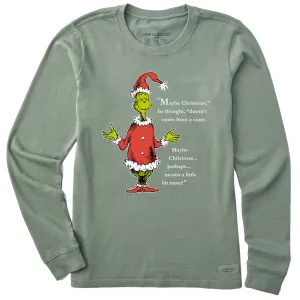 Women's Grinch Meaning of Christmas Long Sleeve Crusher Tee Life is Good
