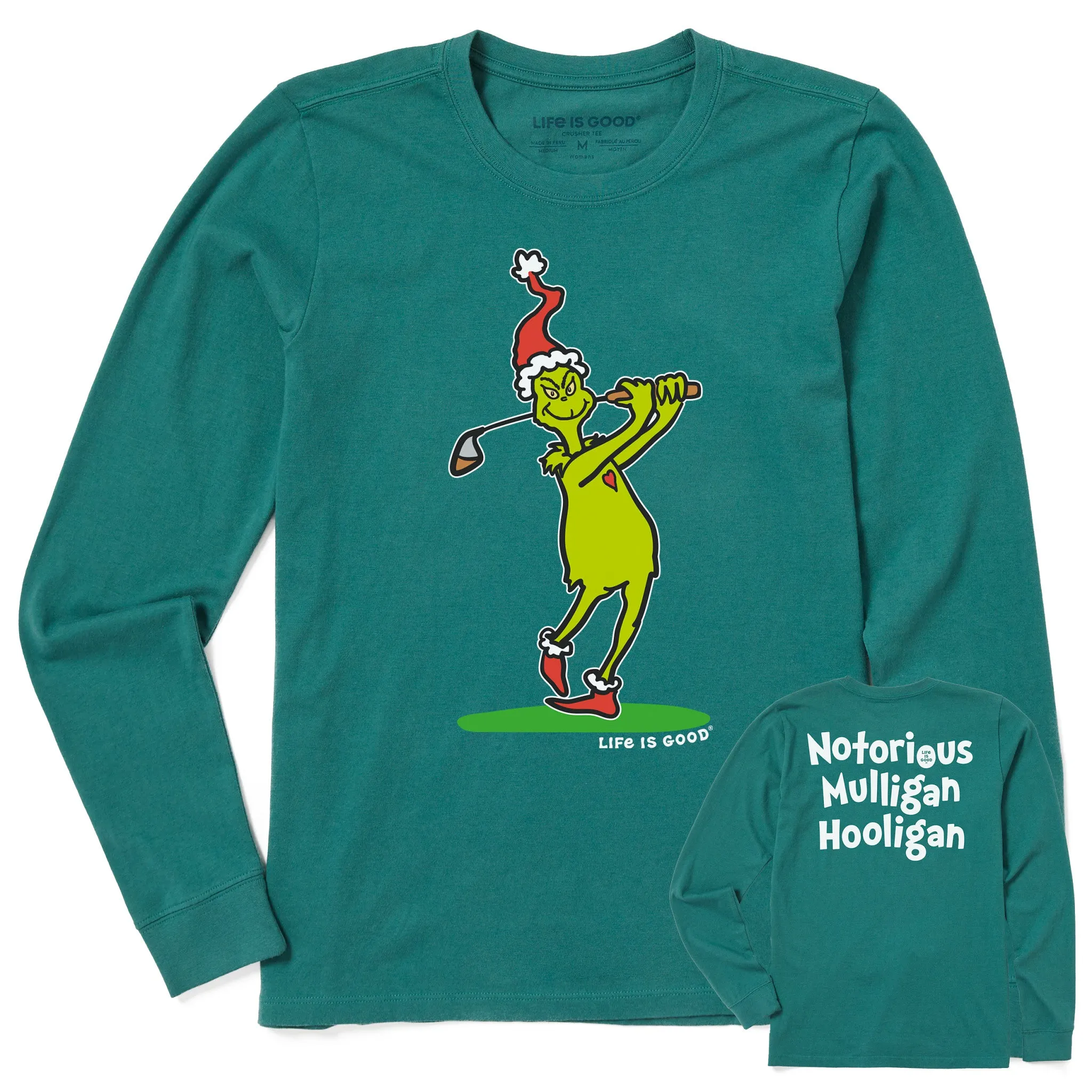 Women's Grinch Mulligan Hooligan Long Sleeve Crusher Tee Life is Good