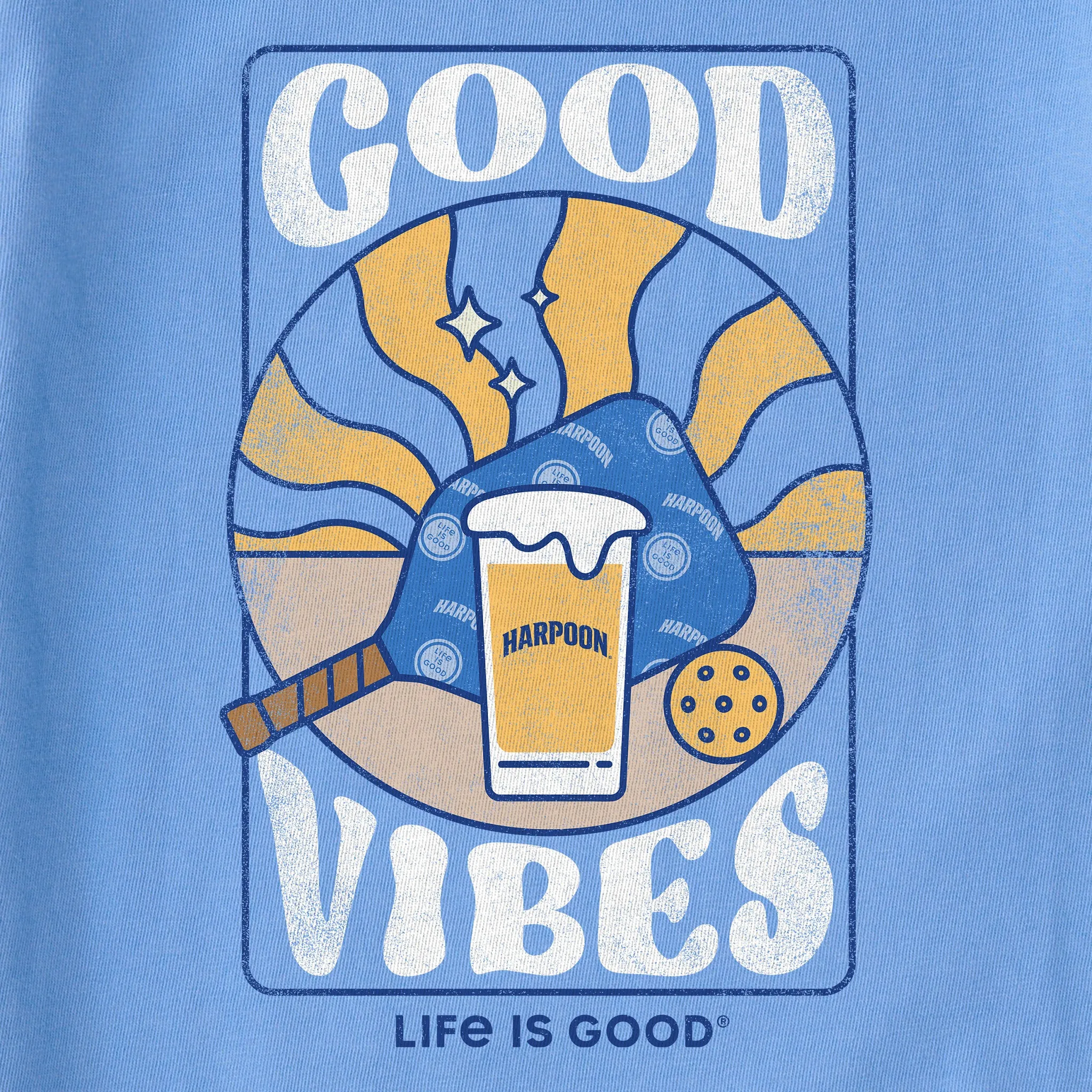 Women's Groovy Harpoon Good Vibes Short Sleeve Crusher Tee Life is Good