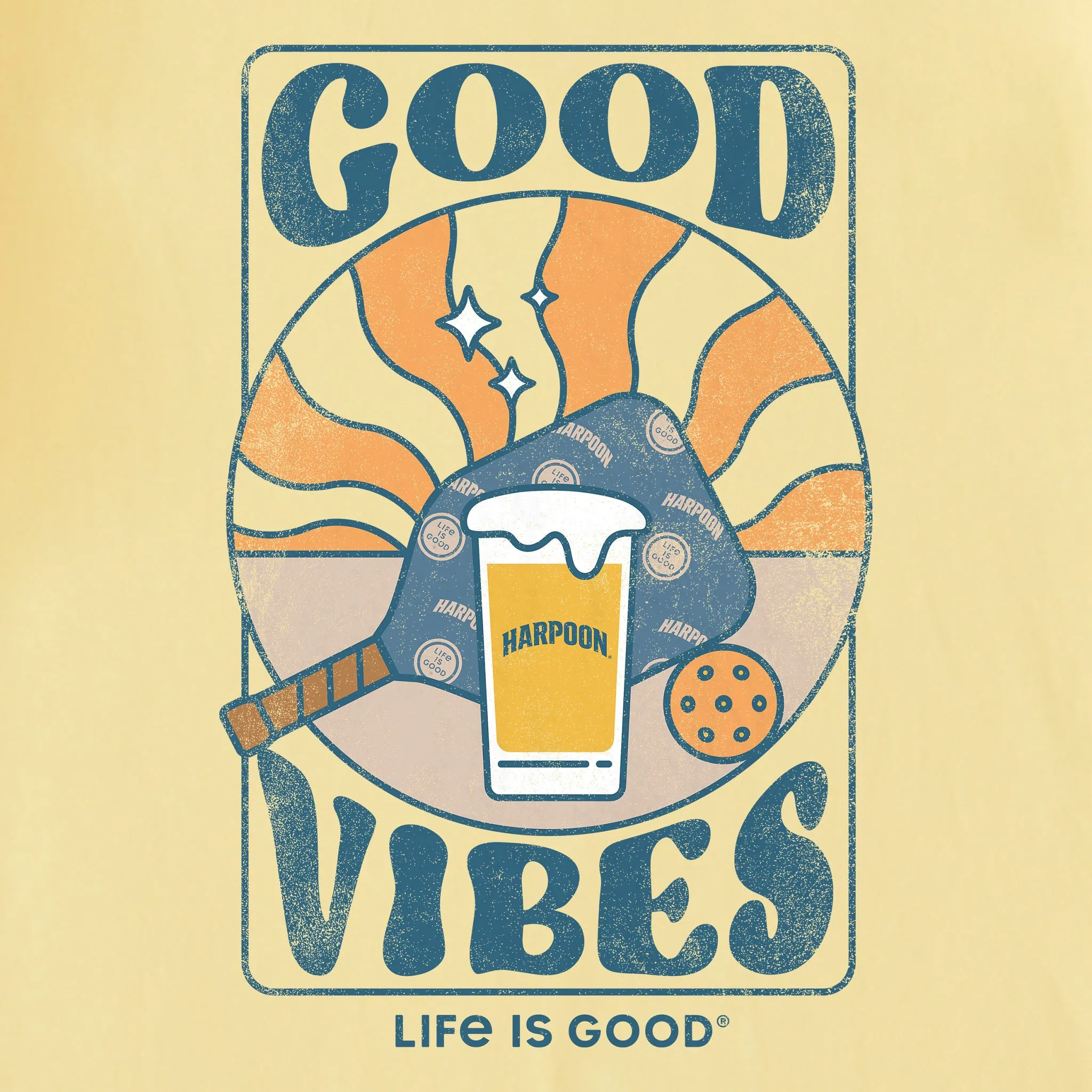 Women's Groovy Harpoon Good Vibes Short Sleeve Crusher Tee Life is Good