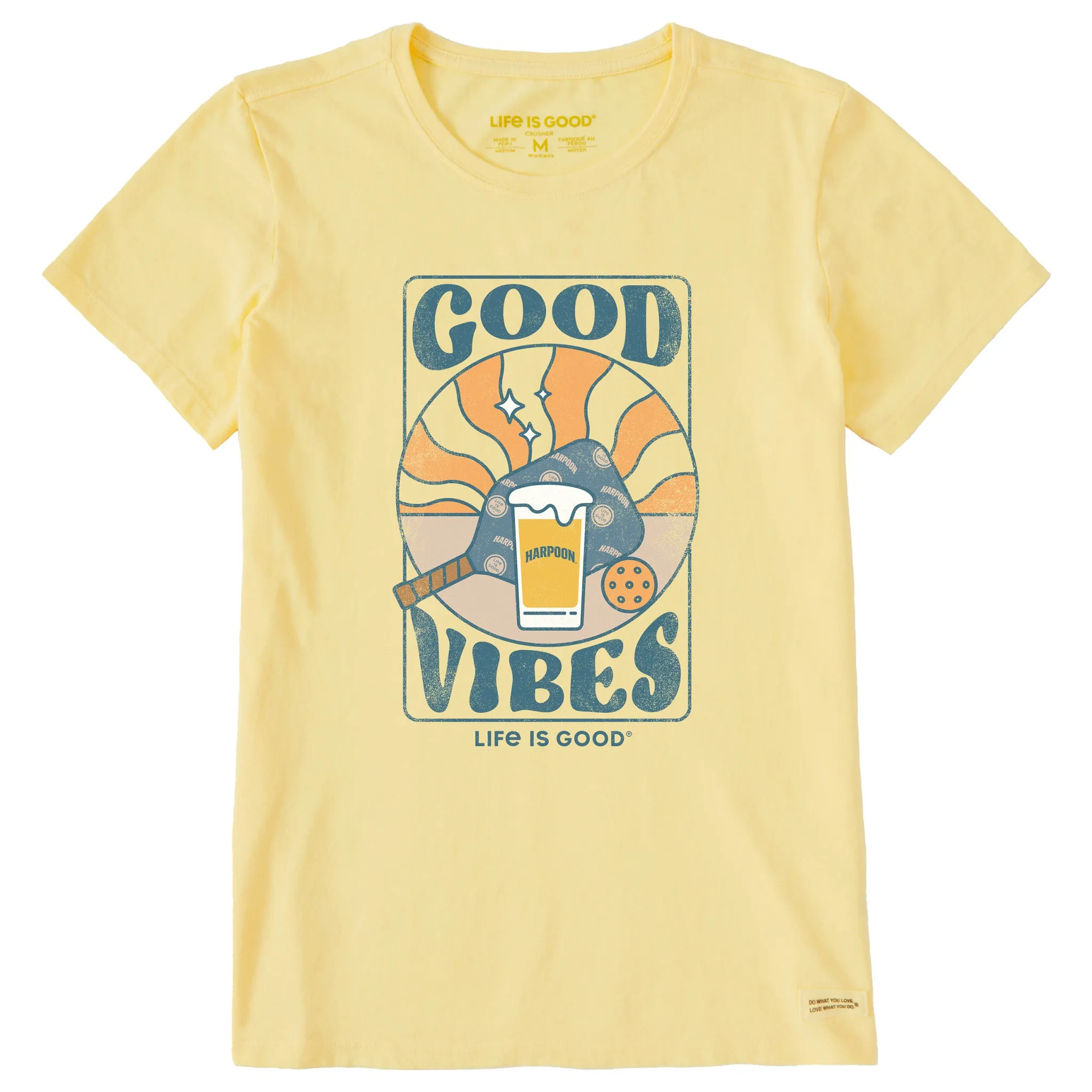 Women's Groovy Harpoon Good Vibes Short Sleeve Crusher Tee Life is Good