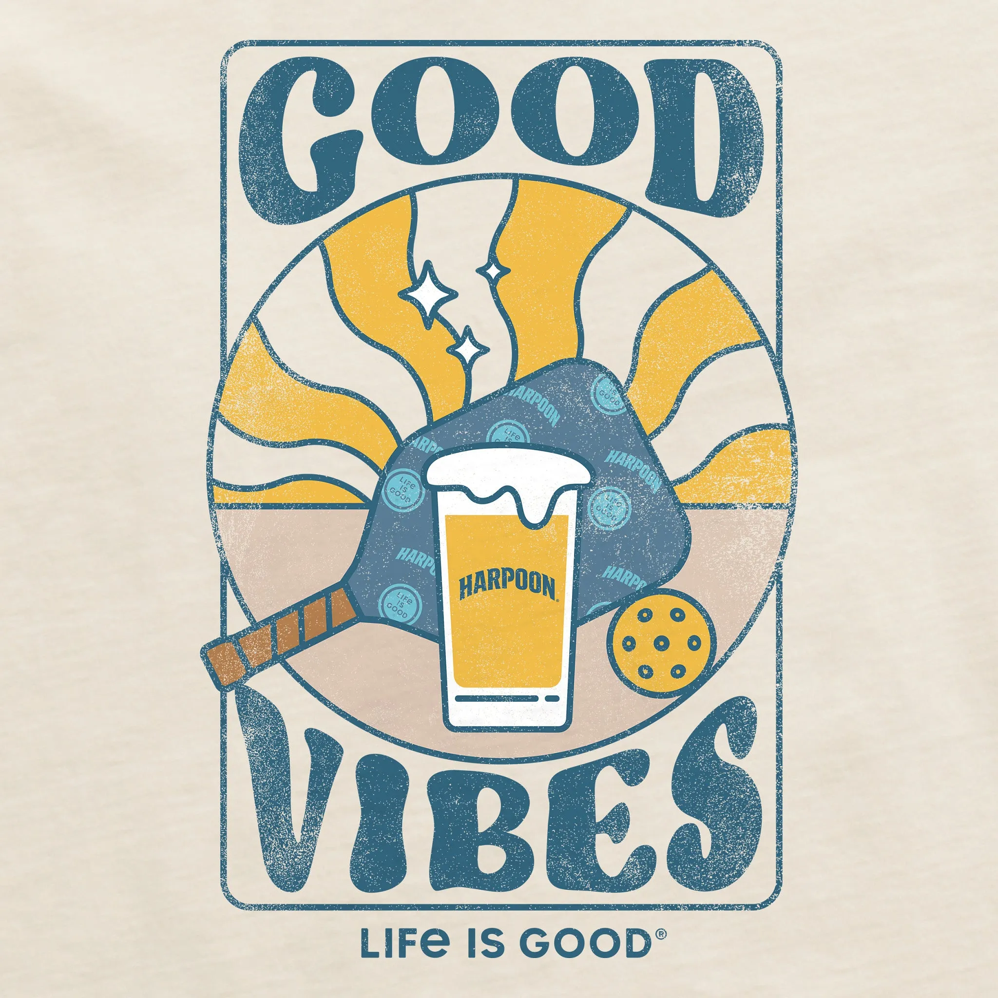 Women's Groovy Harpoon Good Vibes Short Sleeve Crusher Tee Life is Good