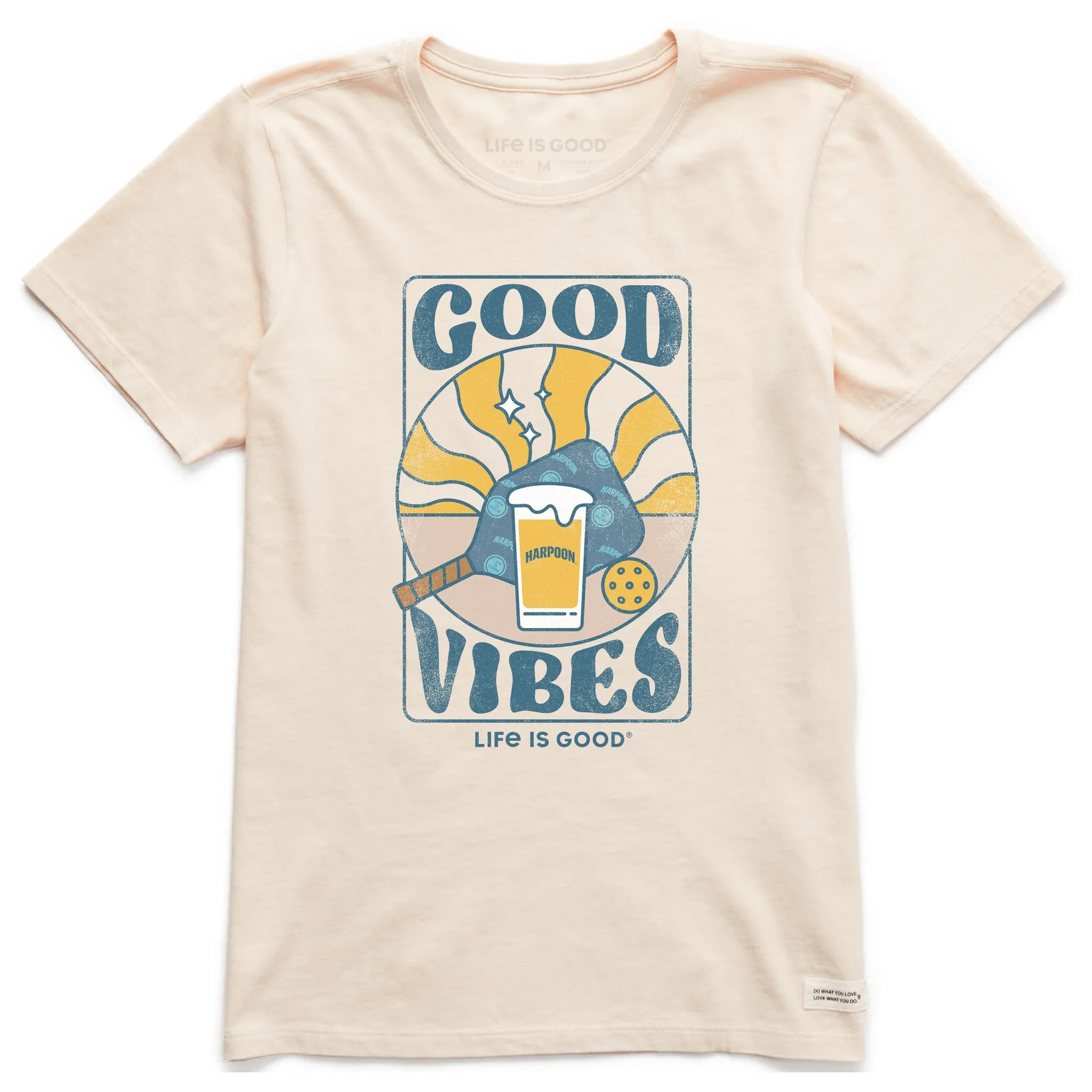 Women's Groovy Harpoon Good Vibes Short Sleeve Crusher Tee Life is Good