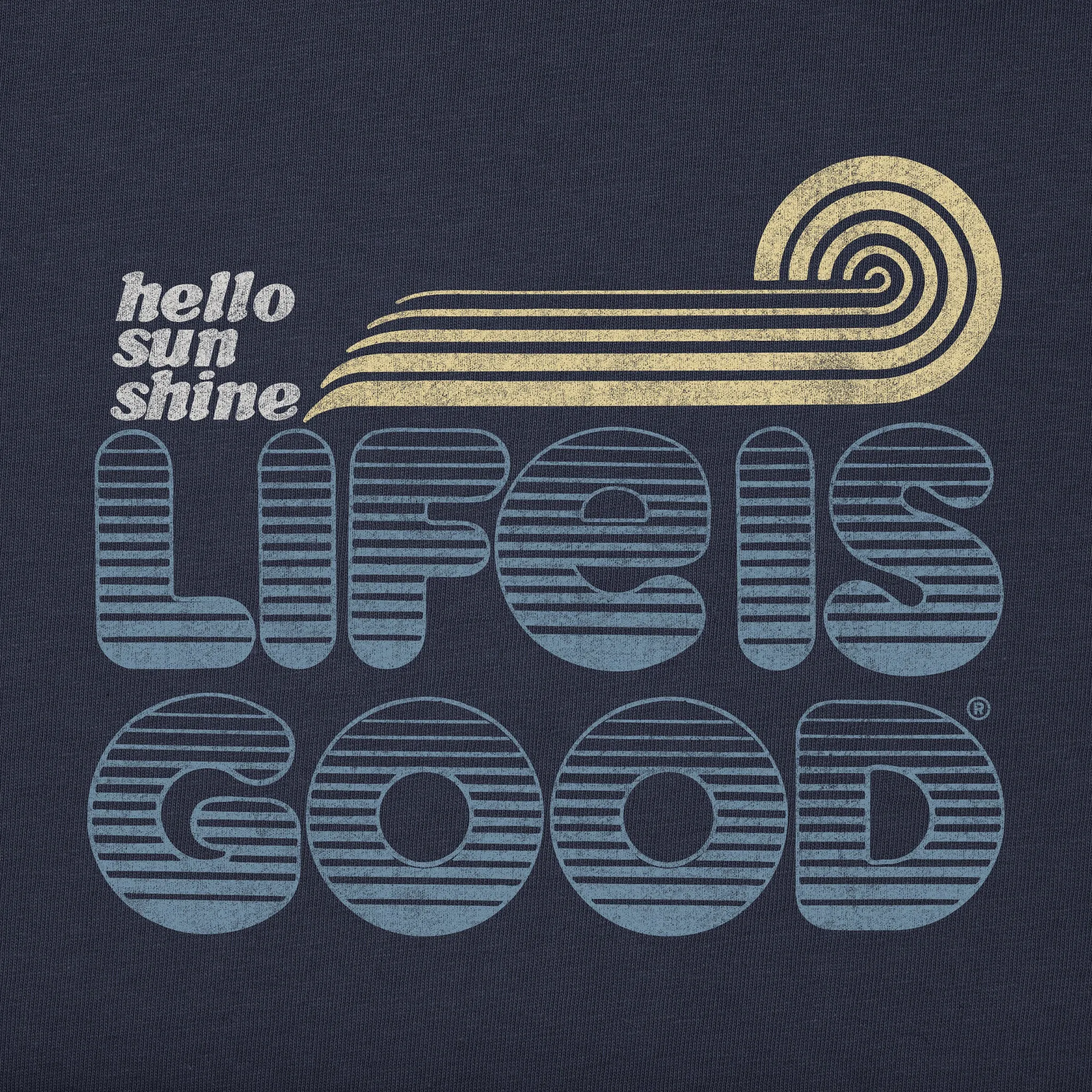 Women's Groovy Hello Sunshine Crusher-FLEX Hoodie Tunic Life is Good